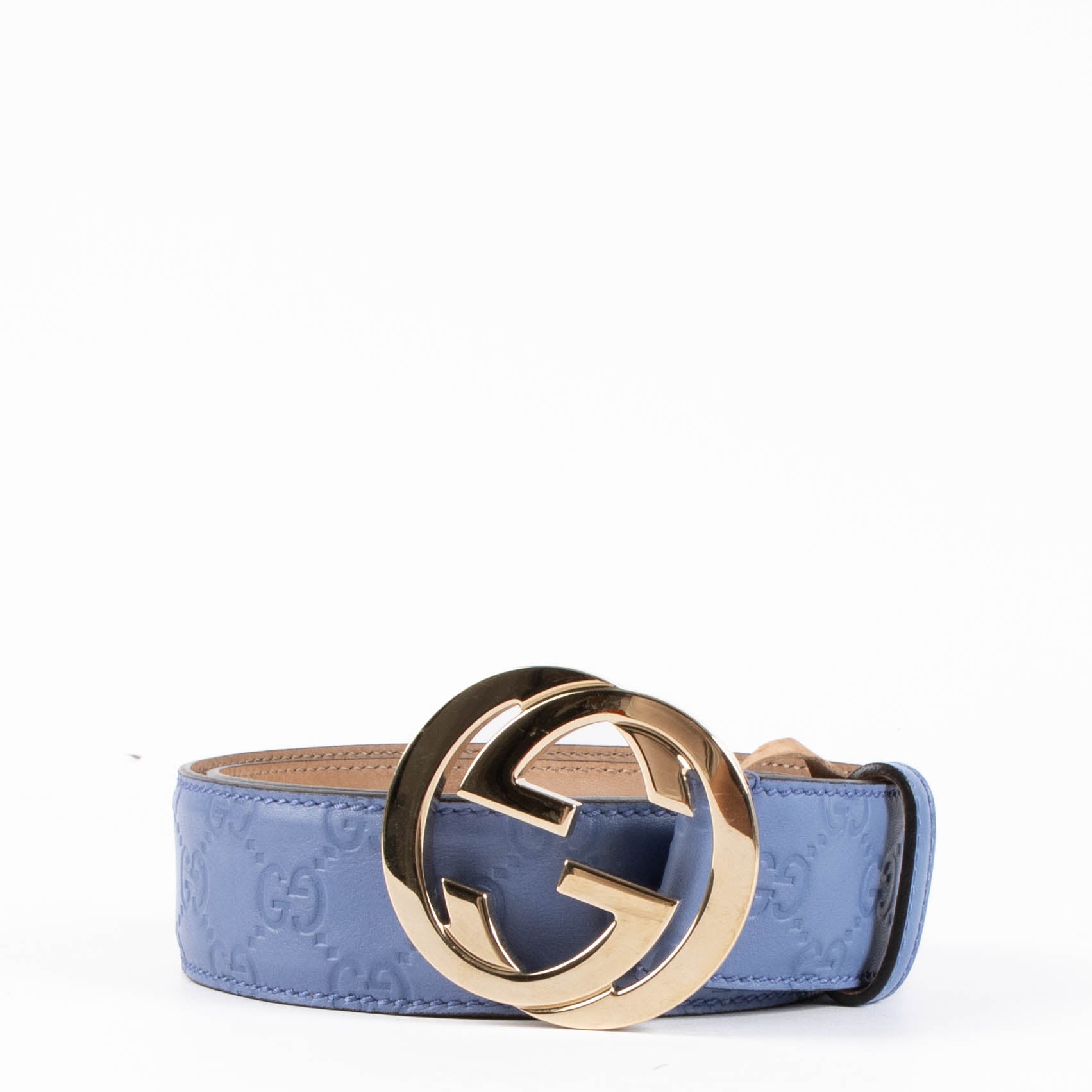 Shop this 100% authentic Gucci Blue Belt – Size 85 at Labellov.com