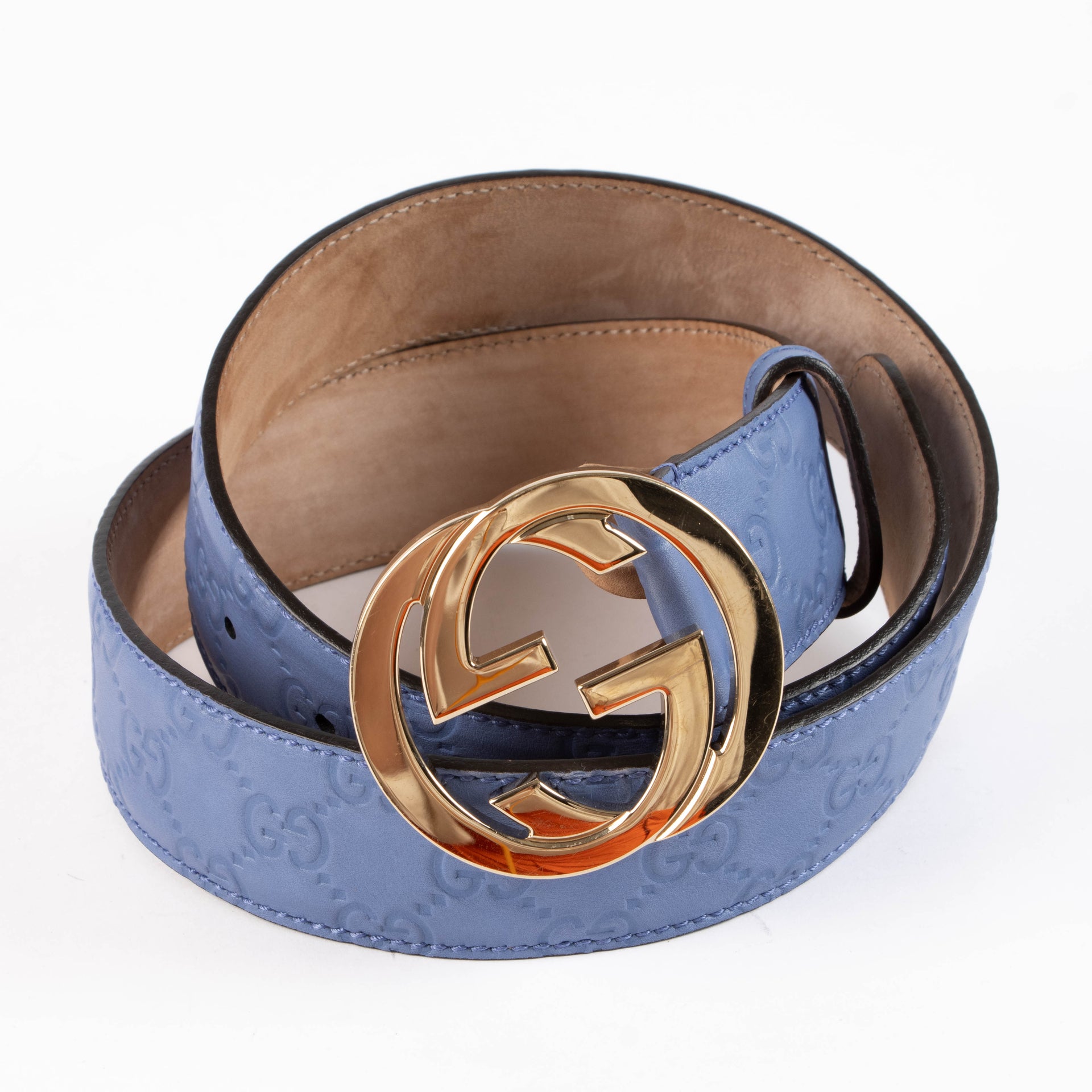 Shop this 100% authentic Gucci Blue Belt – Size 85 at Labellov.com