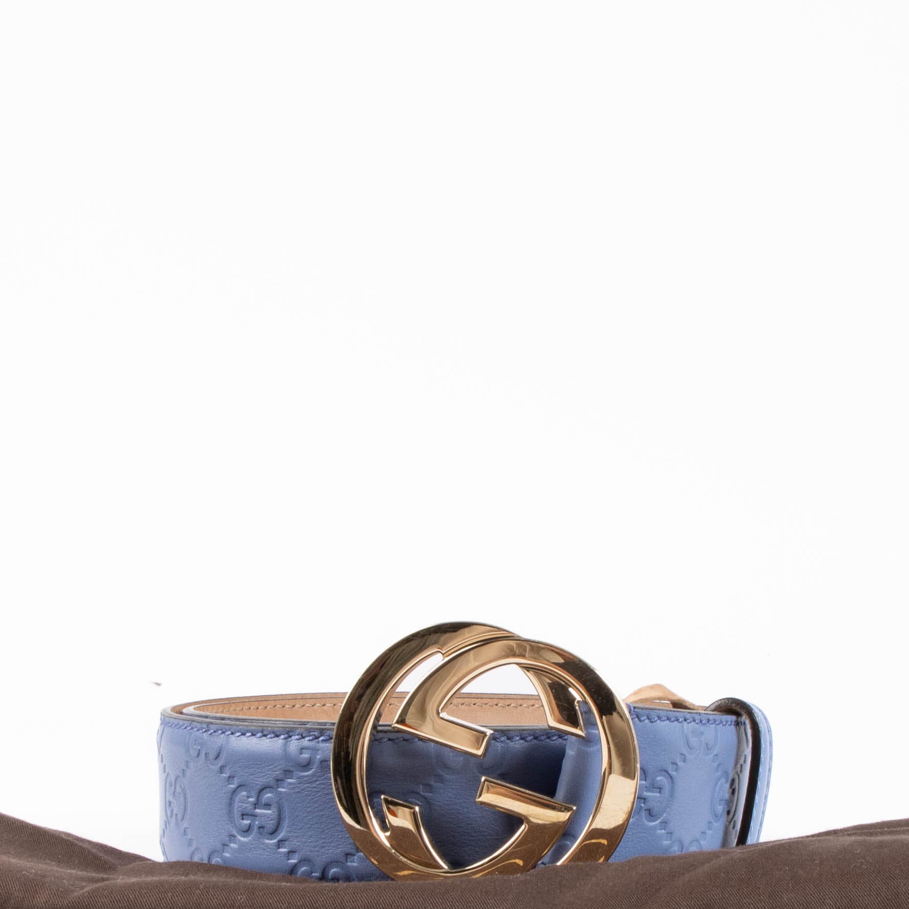 Shop this 100% authentic Gucci Blue Belt – Size 85 at Labellov.com