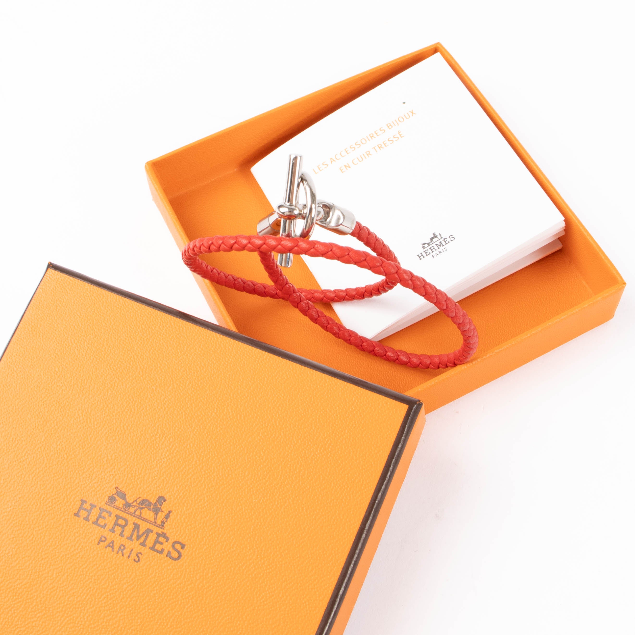 Hermes Red Glénan Double Tour Bracelet - Size T1 – Labellov