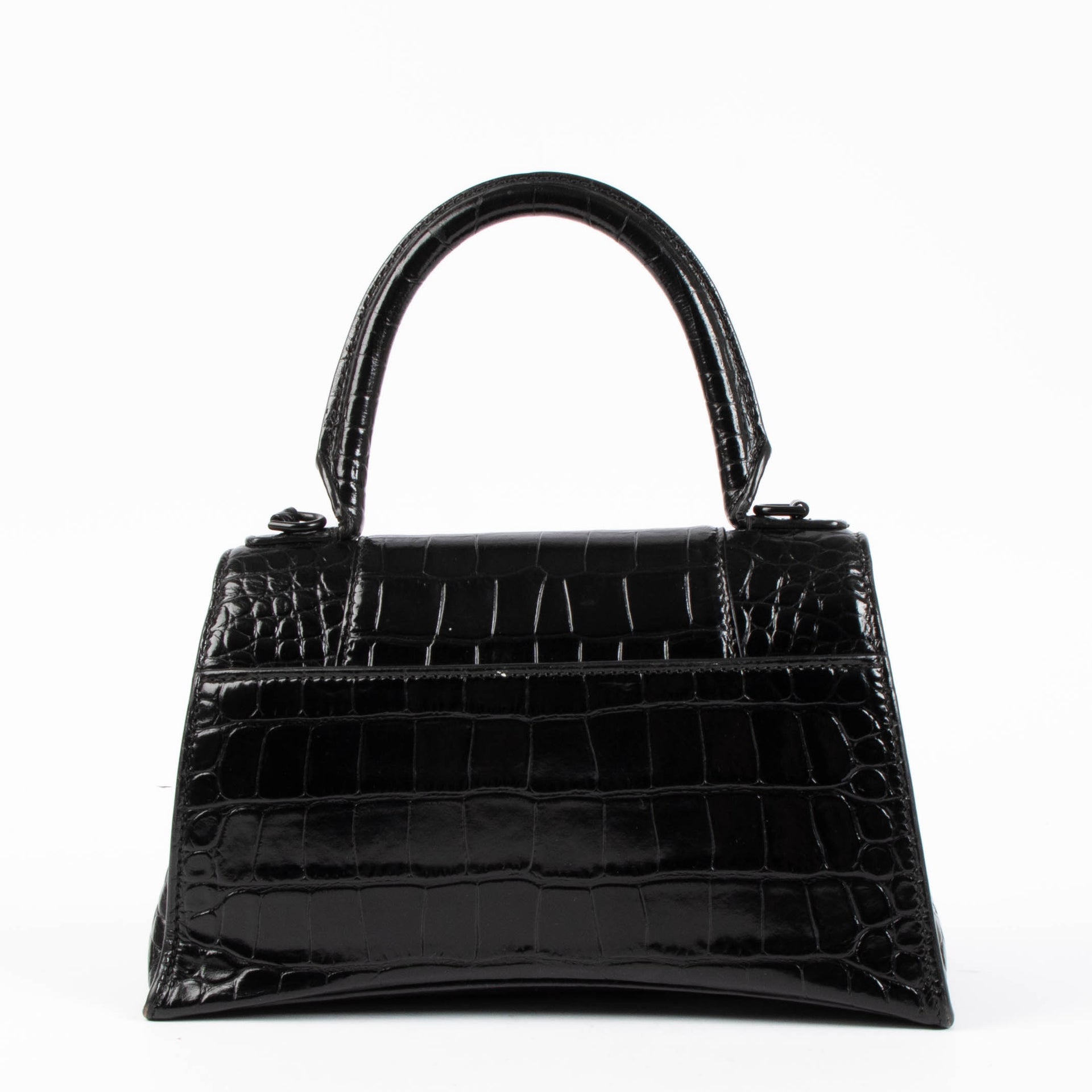 Balenciaga Black Croco Small Hourglass Bag