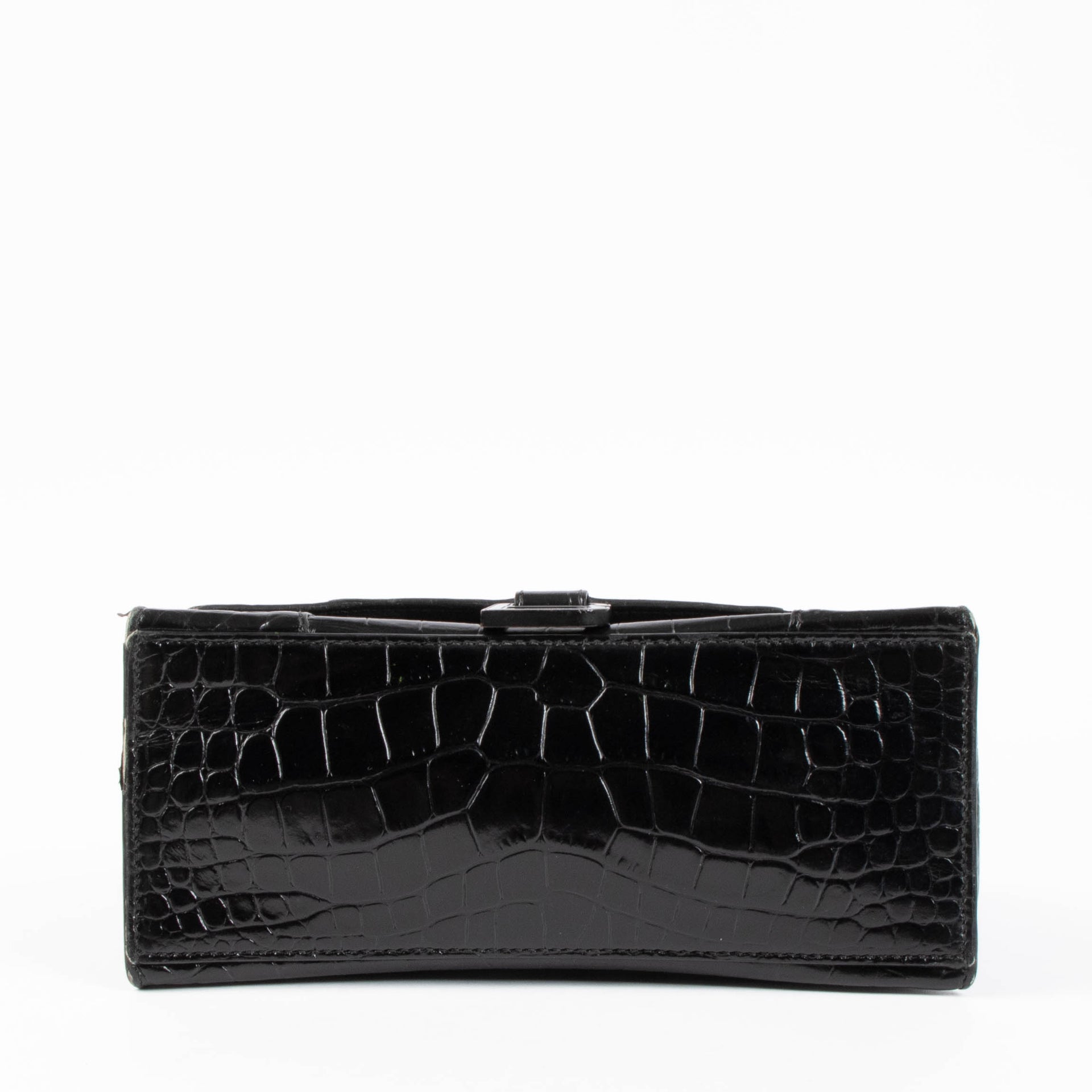 Balenciaga Black Croco Small Hourglass Bag