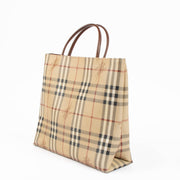 Shop this authentic Burberry Check Canvas Top Handle + Wallet pre-loved on Labellov.com