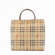 Shop this authentic Burberry Check Canvas Top Handle + Wallet pre-loved on Labellov.com