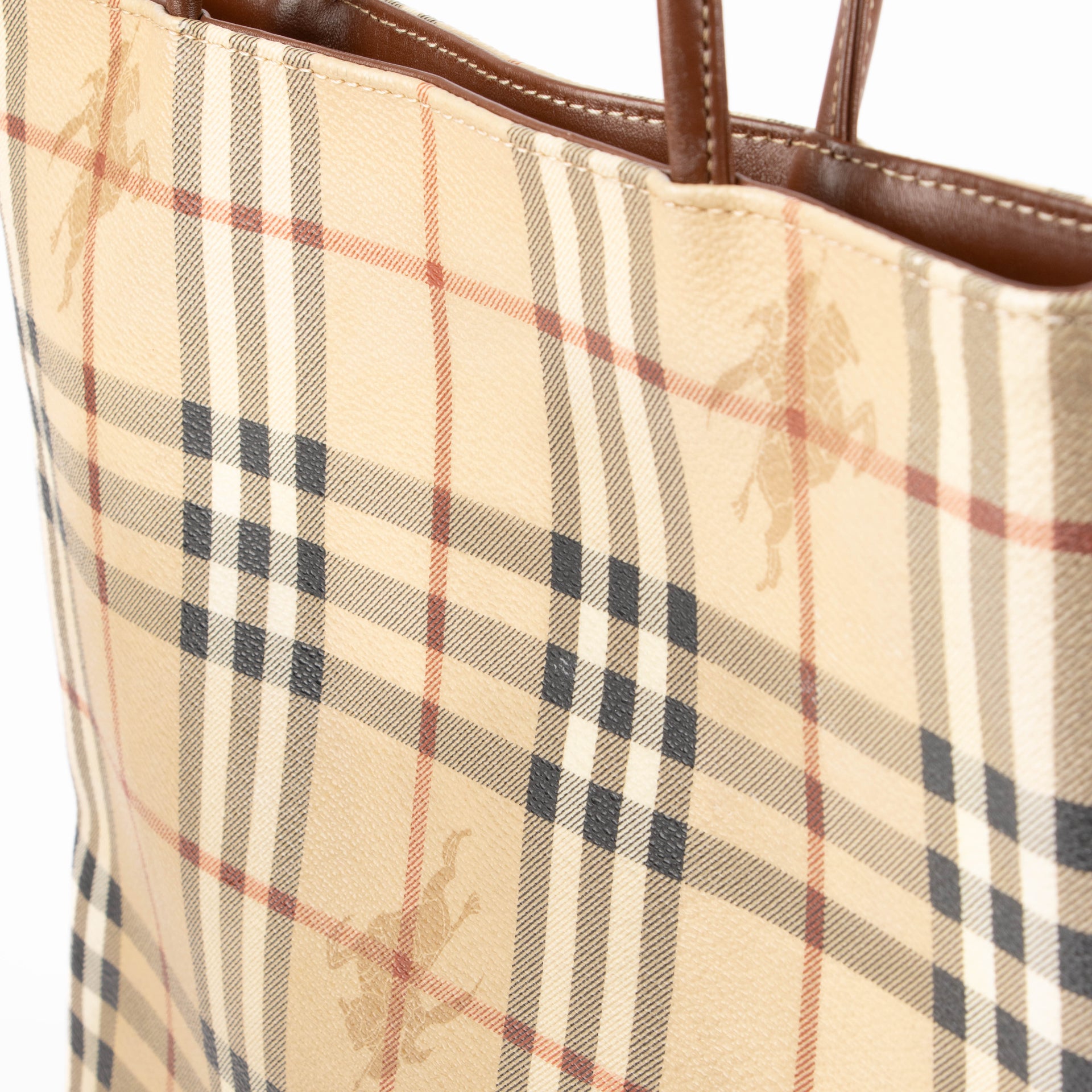 Shop this authentic Burberry Check Canvas Top Handle + Wallet pre-loved on Labellov.com