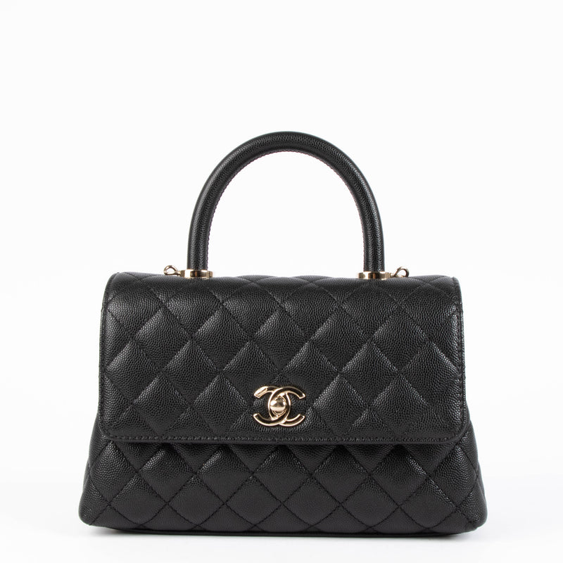 Shop this authentic chanel black caviar small coco handle pre-loved on Labellov.com