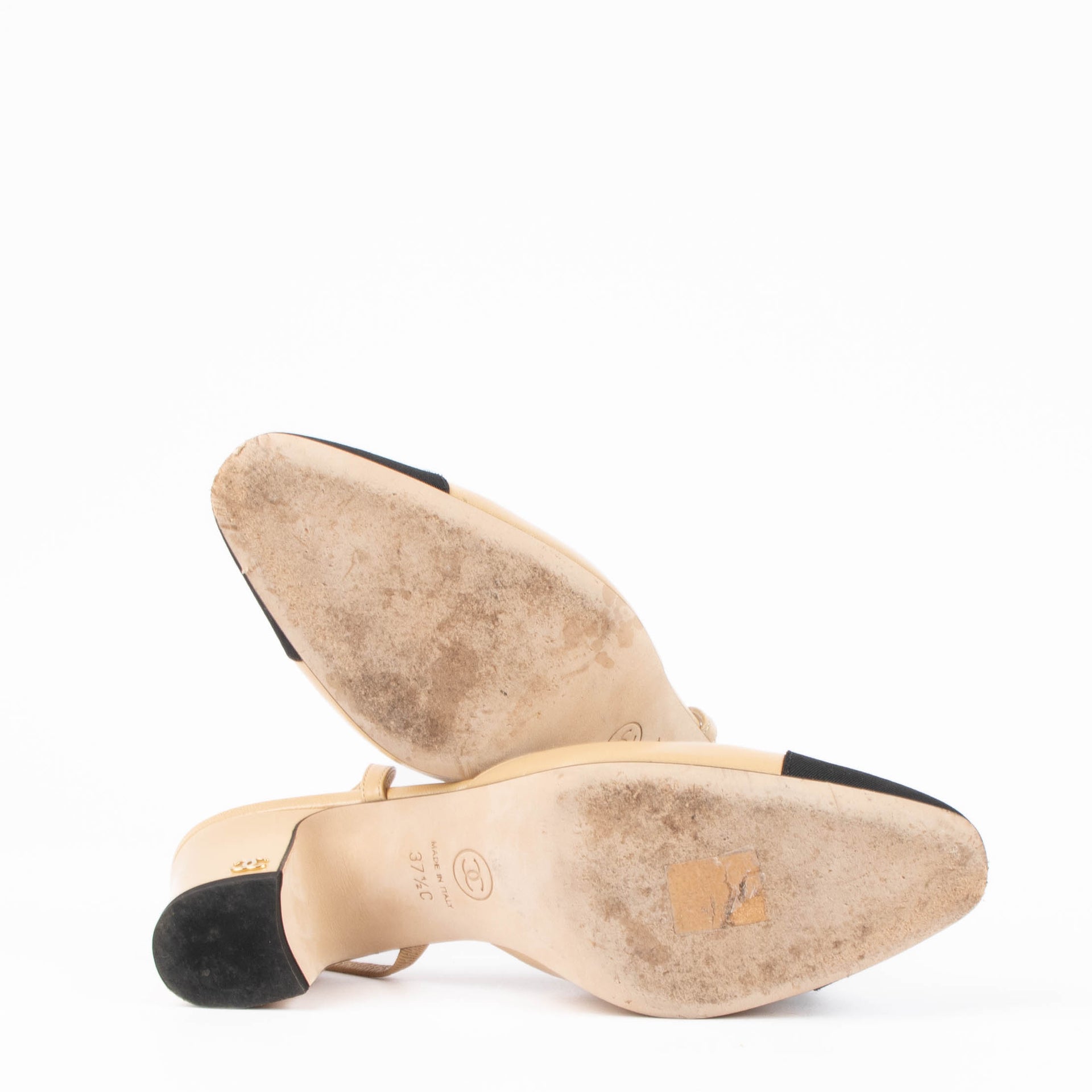 Shop these Chanel Beige Slingback Heels pre-loved on Labellov.com