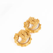 Shop these authentic Chanel 91A Gold Vintage CC Fantasy Pearl Clip-On Earrings pre-loved on Labellov.com