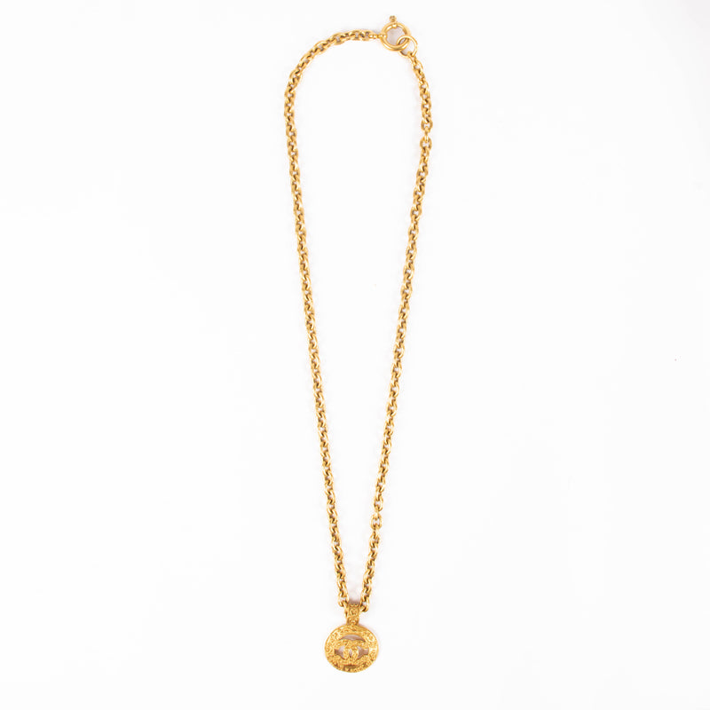 Shop this authentic Chanel 94A Gold Plated Vintage CC Necklace pre-loved on Labellov.com 
