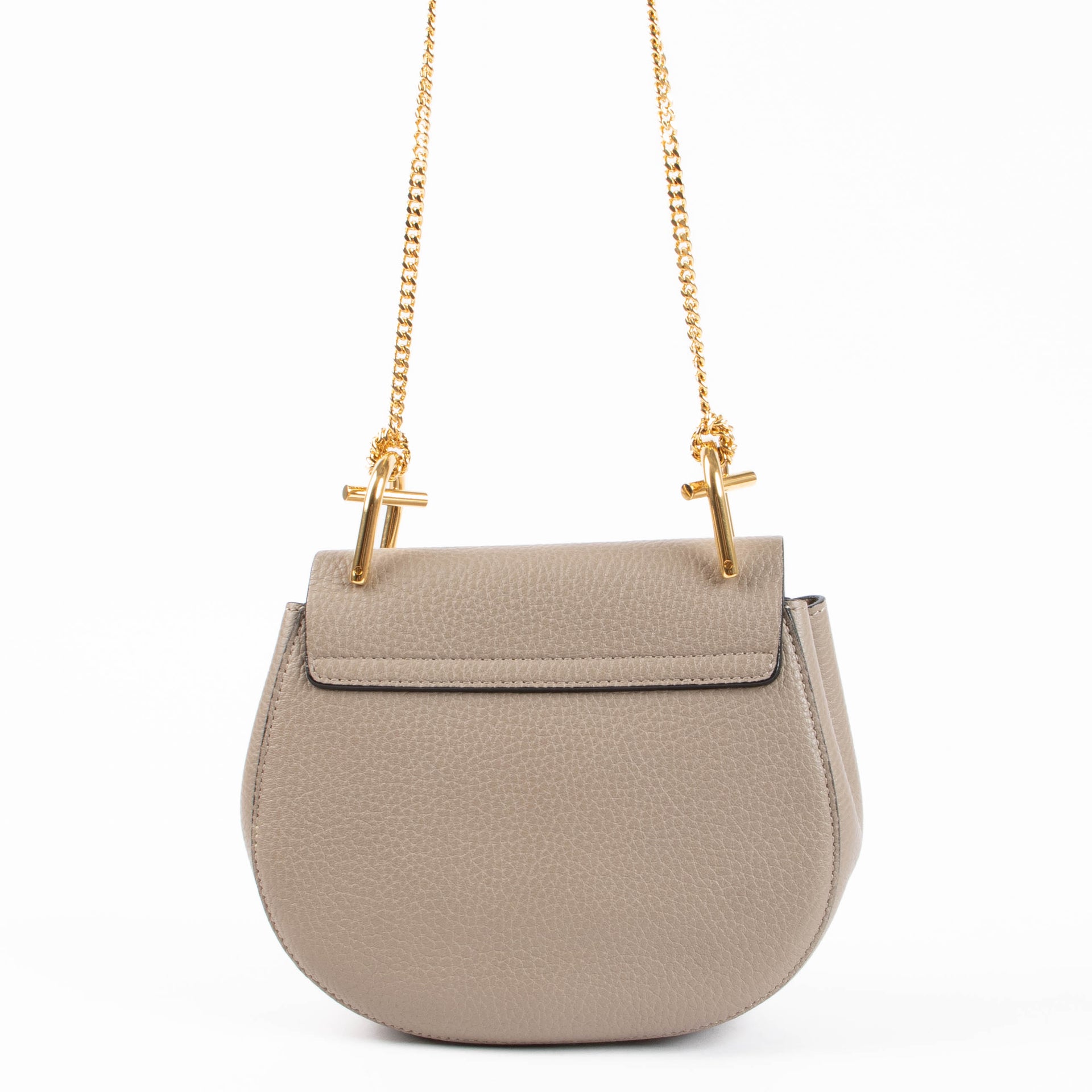Chloé Taupe Leather Mini Drew Bag
