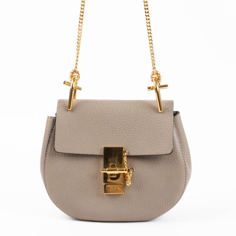 Chloé Taupe Leather Mini Drew Bag