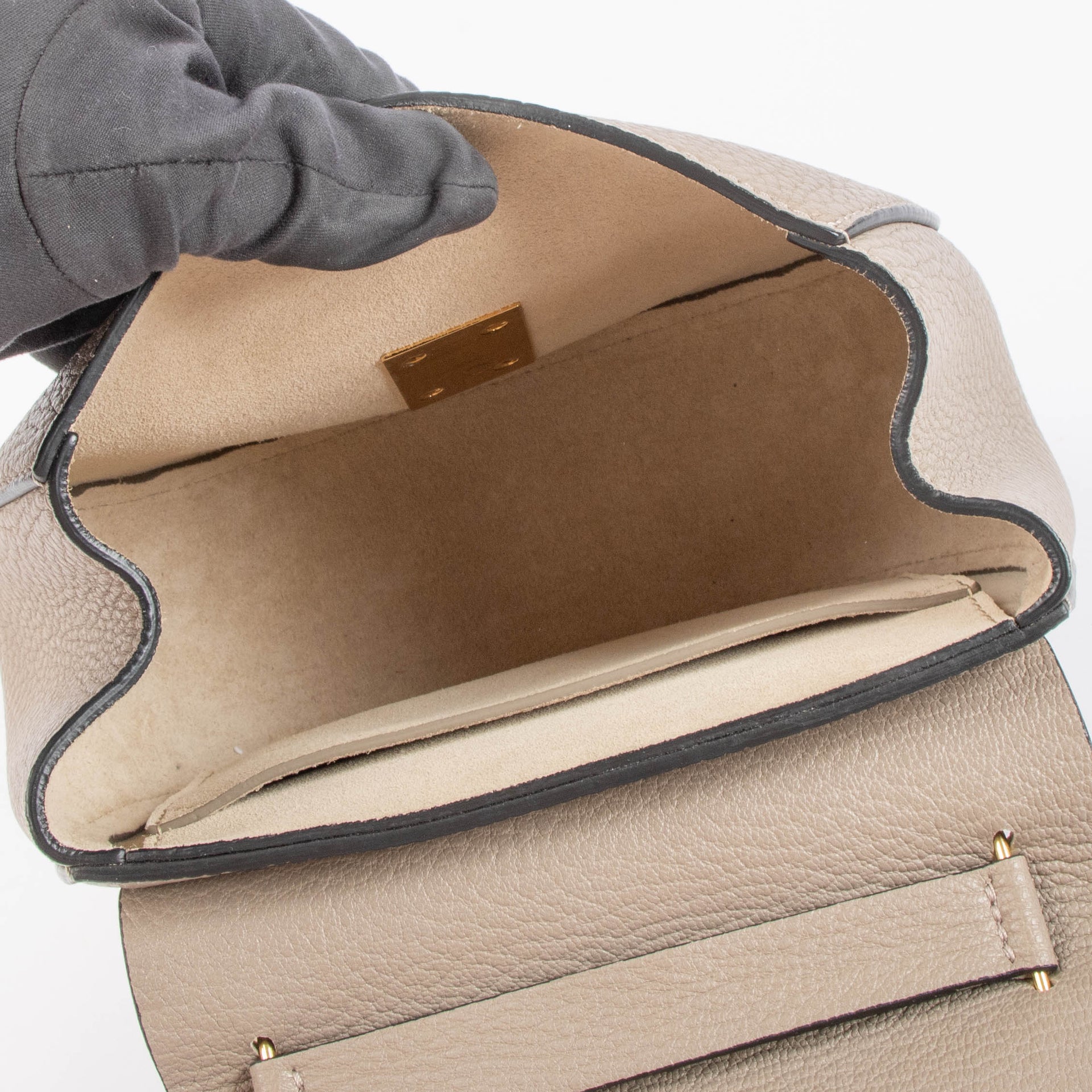 Chloé Taupe Leather Mini Drew Bag