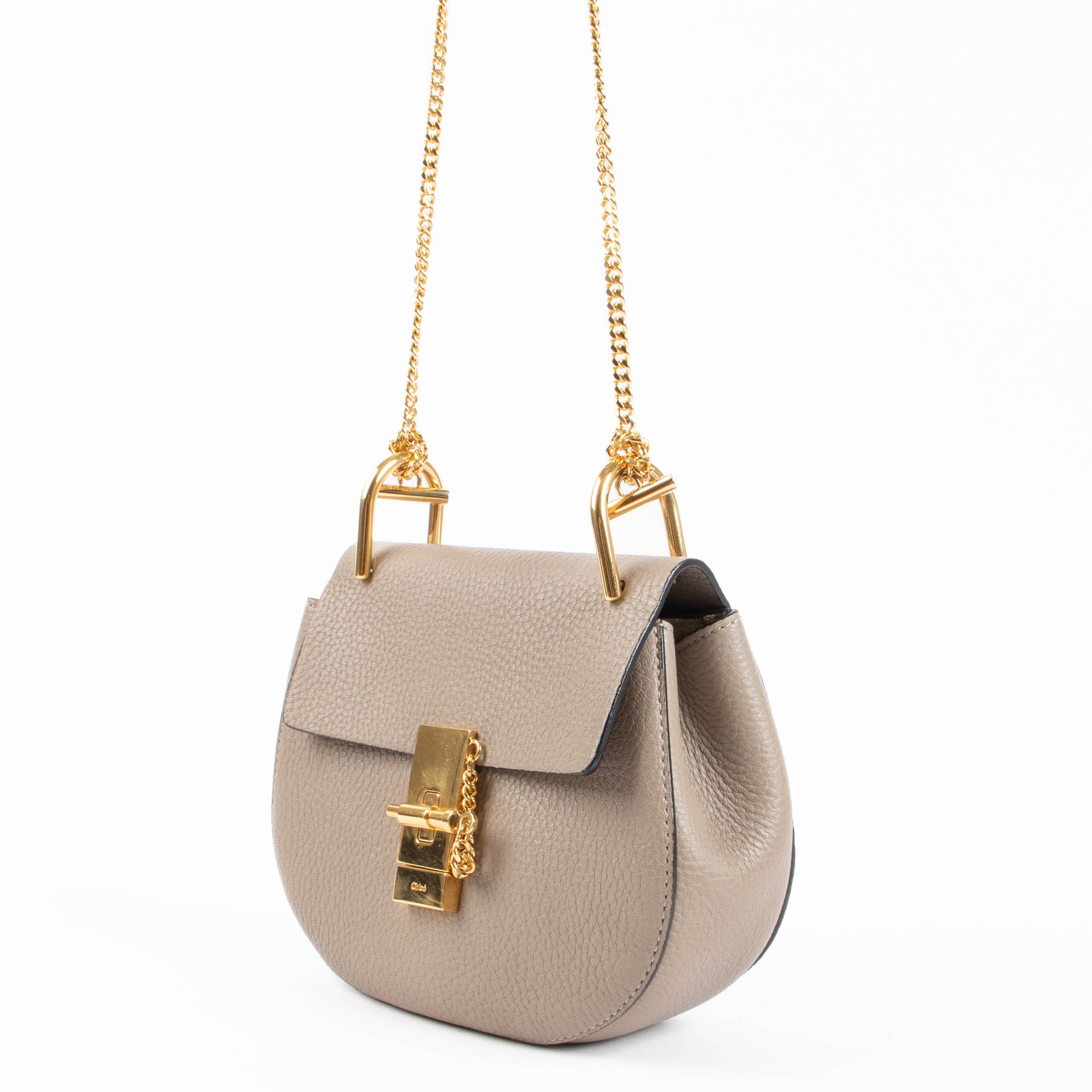 Chloé Taupe Leather Mini Drew Bag