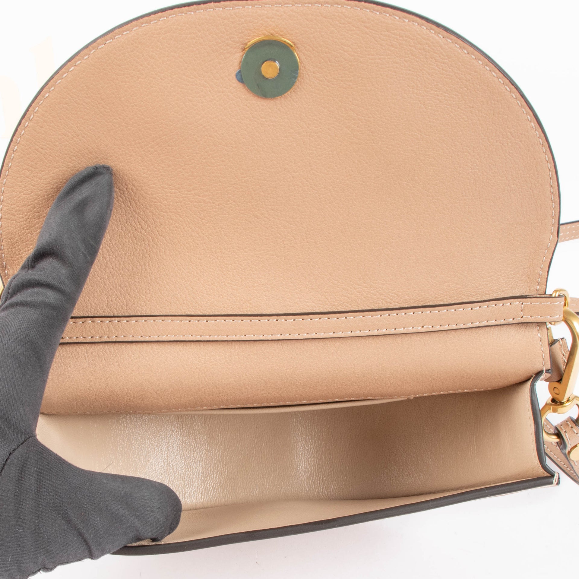 Chloé Beige Leather Nile Minaudière Bracelet Bag