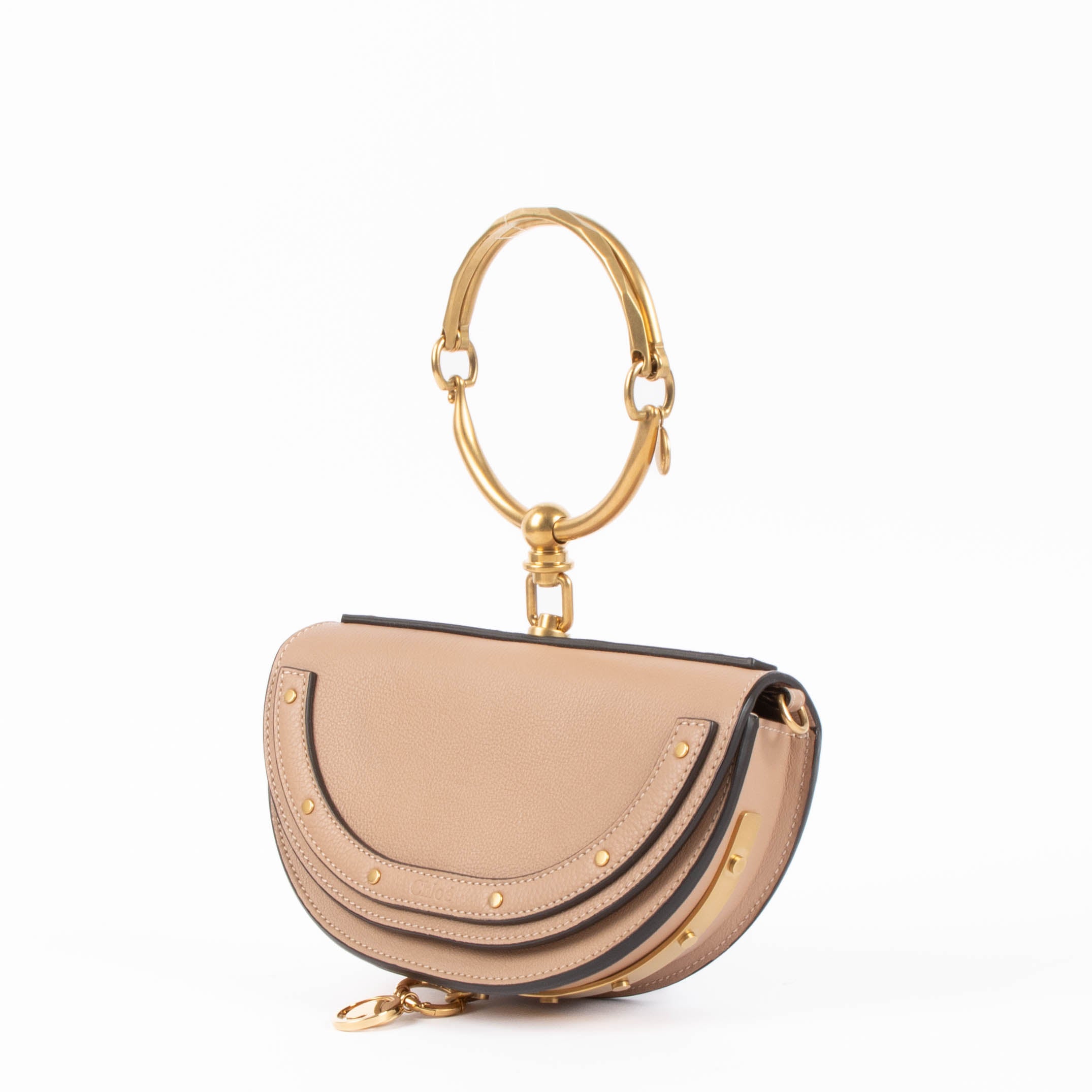 Chloé Beige Leather Nile Minaudière Bracelet Bag – Labellov