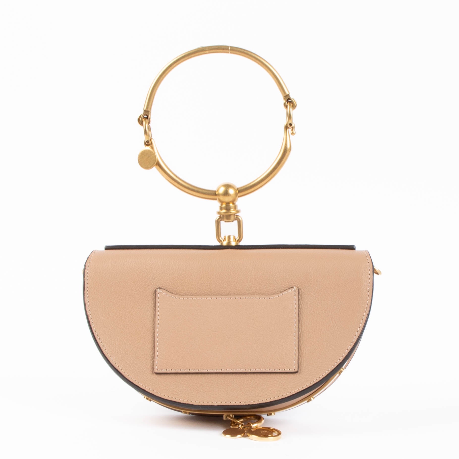 Chloe(クロエ)Nile Bracelet Bag Chloé Beige Leather Nile Minaudière Bracelet Bag – Labellov