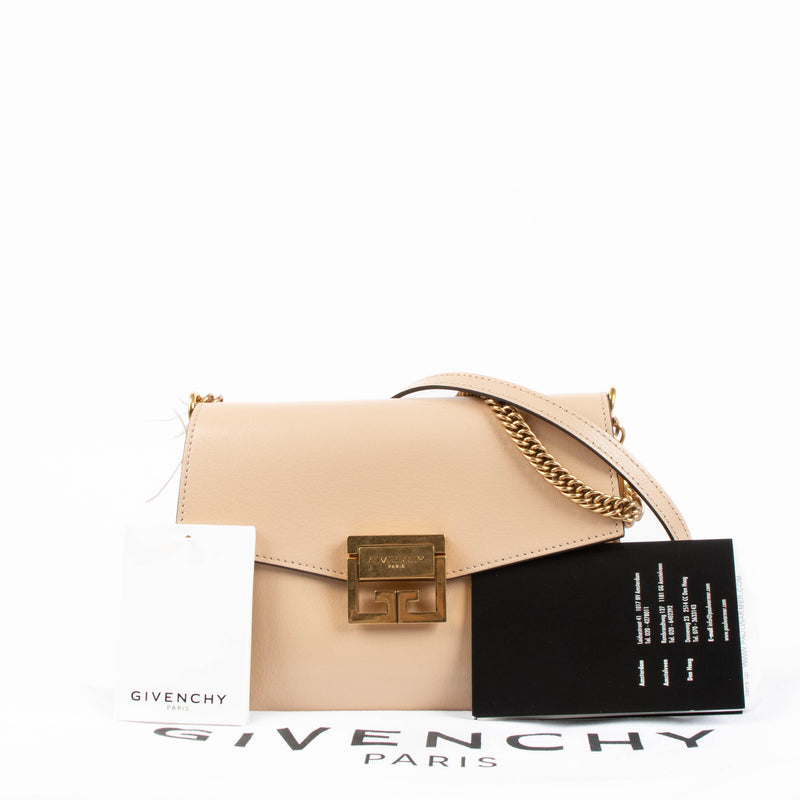 Shop authentic Givenchy Beige GV3 Small Shoulder Bag on Labellov.com.