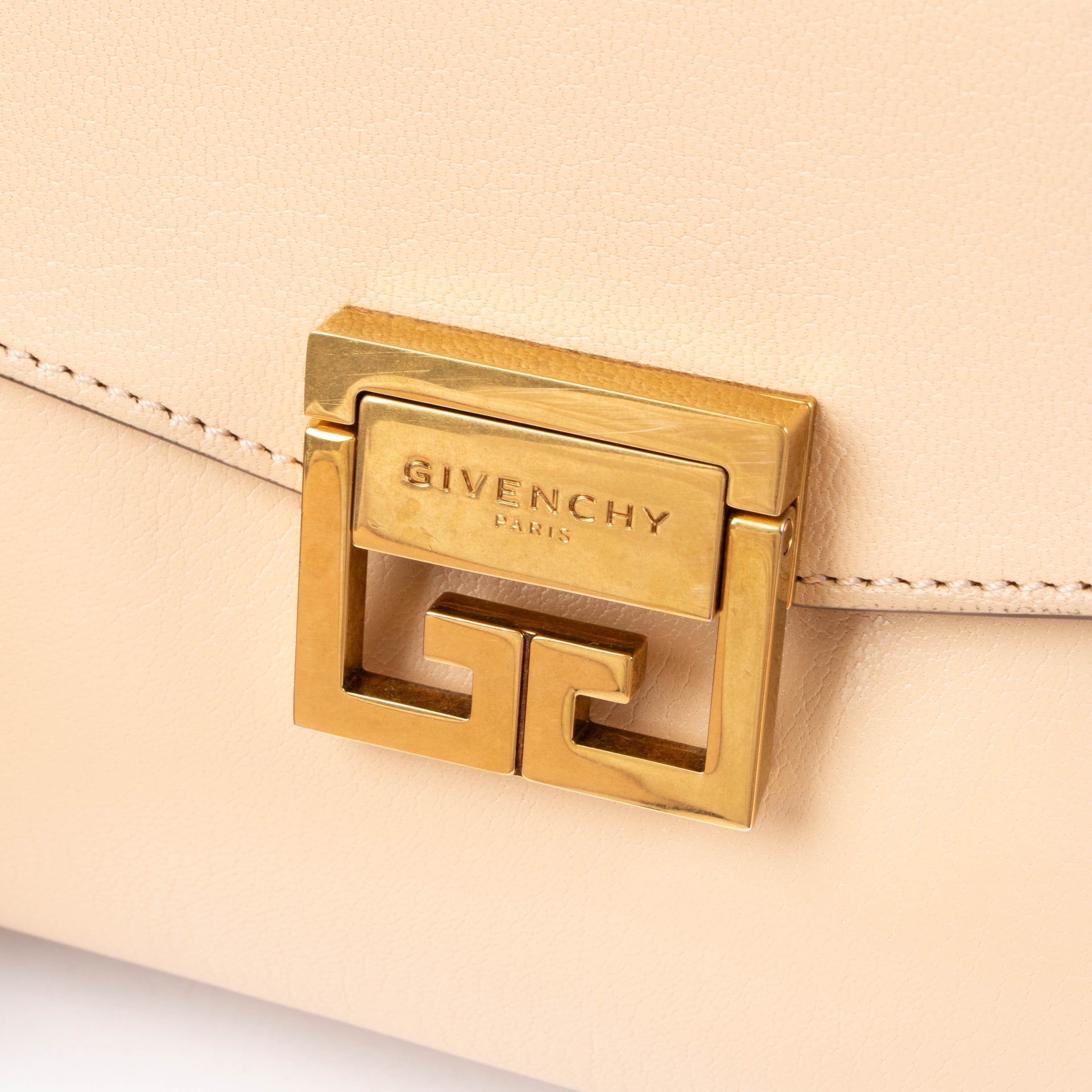 Shop authentic Givenchy Beige GV3 Small Shoulder Bag on Labellov.com.