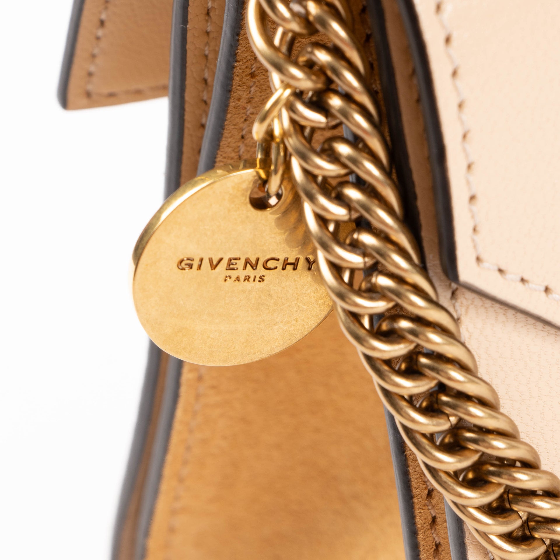 Shop authentic Givenchy Beige GV3 Small Shoulder Bag on Labellov.com.