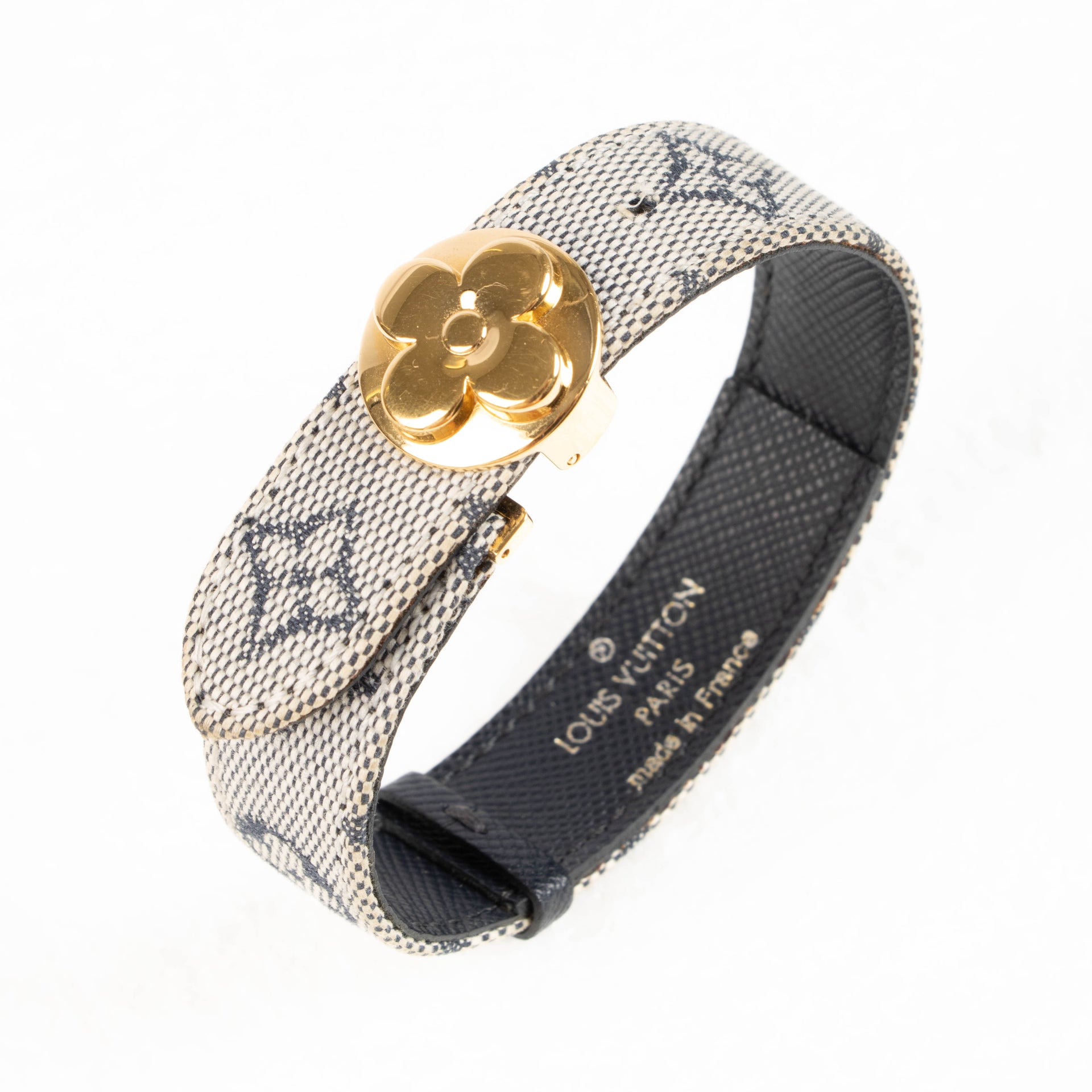 Shop this authentic Louis Vuitton blue denim Bracelet pre-loved on Labellov.com