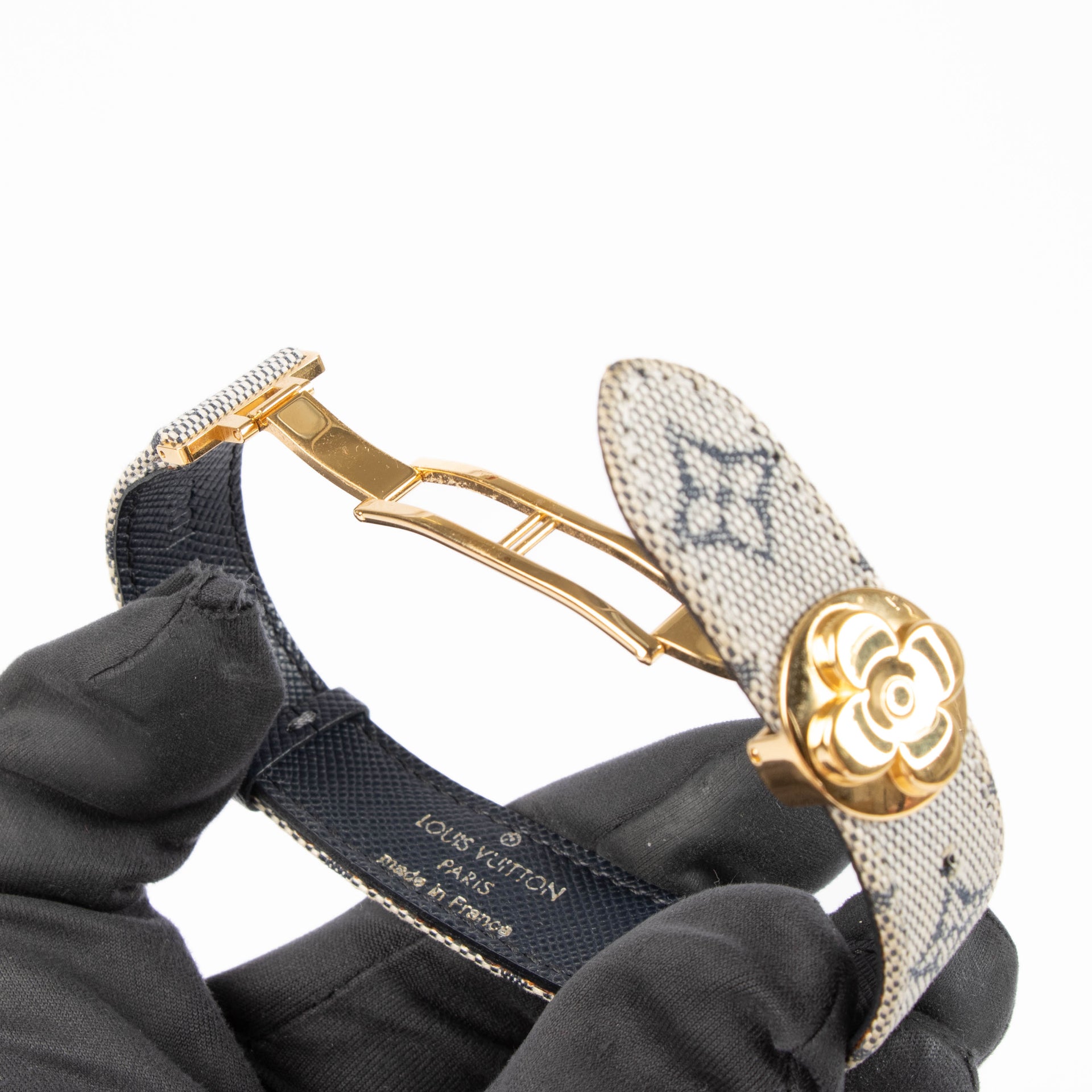 Shop this authentic Louis Vuitton blue denim Bracelet pre-loved on Labellov.com