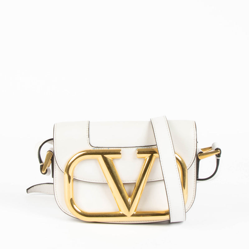 Shop this authentic Valentino White Crossbody Supervee pre-loved on Labellov.com 