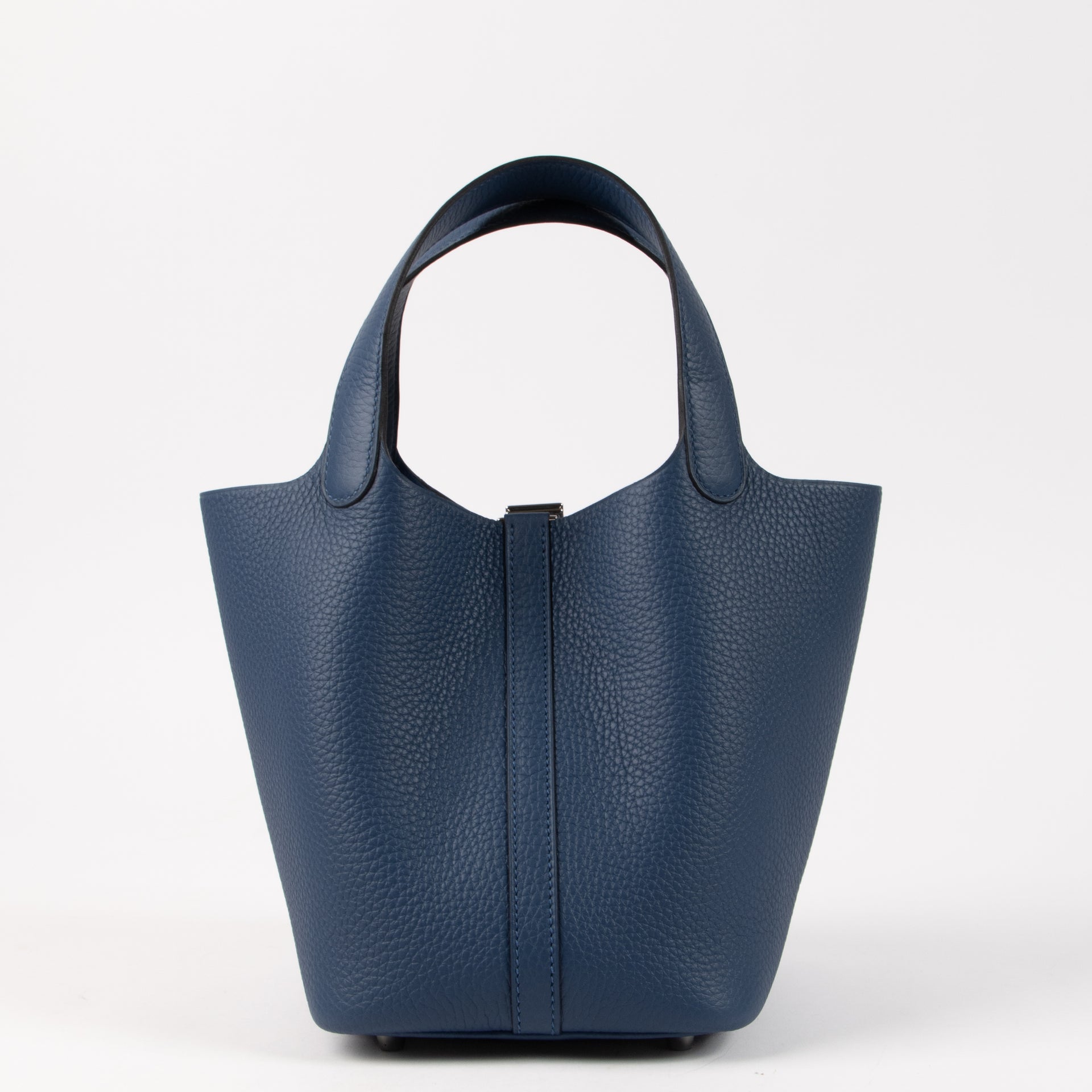 Hermès Picotin Lock 18 Bleu Tie Clemence PHW