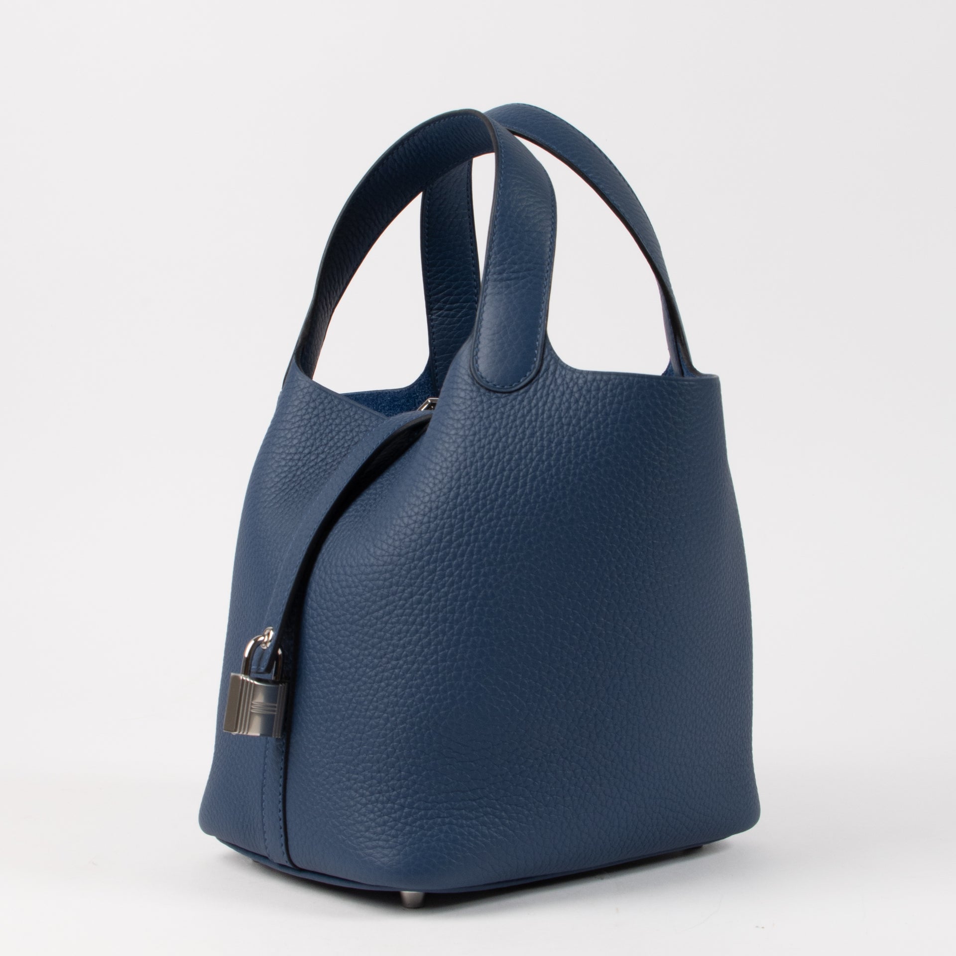 Hermès Picotin Lock 18 Bleu Tie Clemence PHW