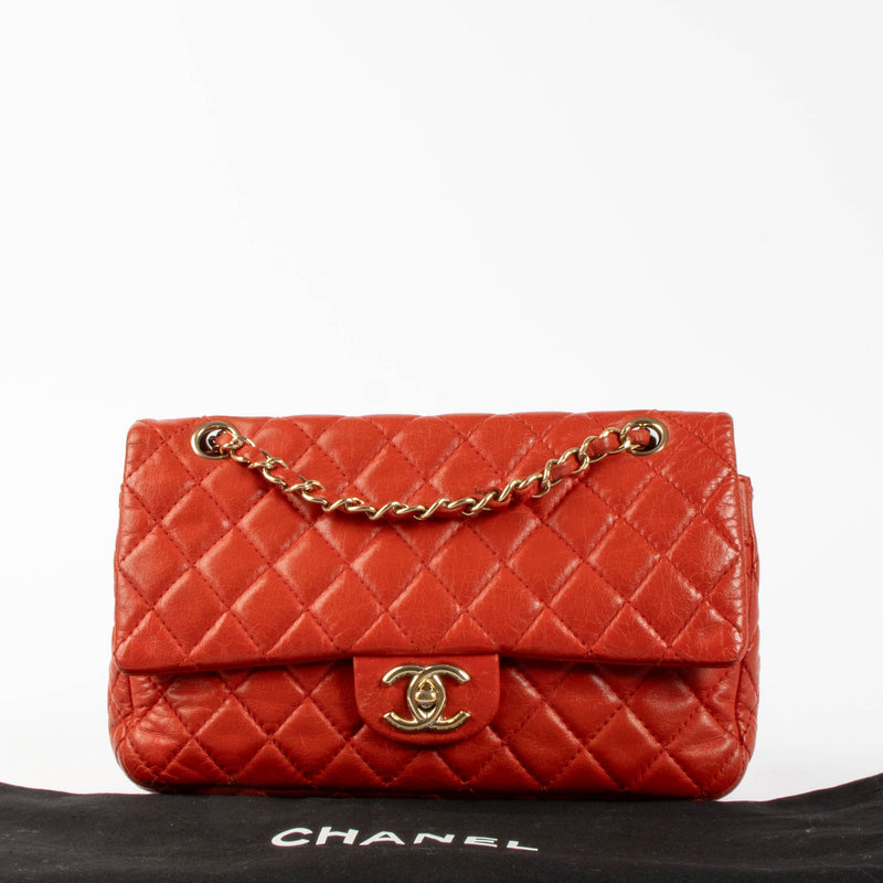 Chanel Red Soft Calfskin Medium Classic Handbag