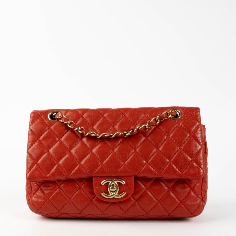 Chanel Red Soft Calfskin Medium Classic Handbag