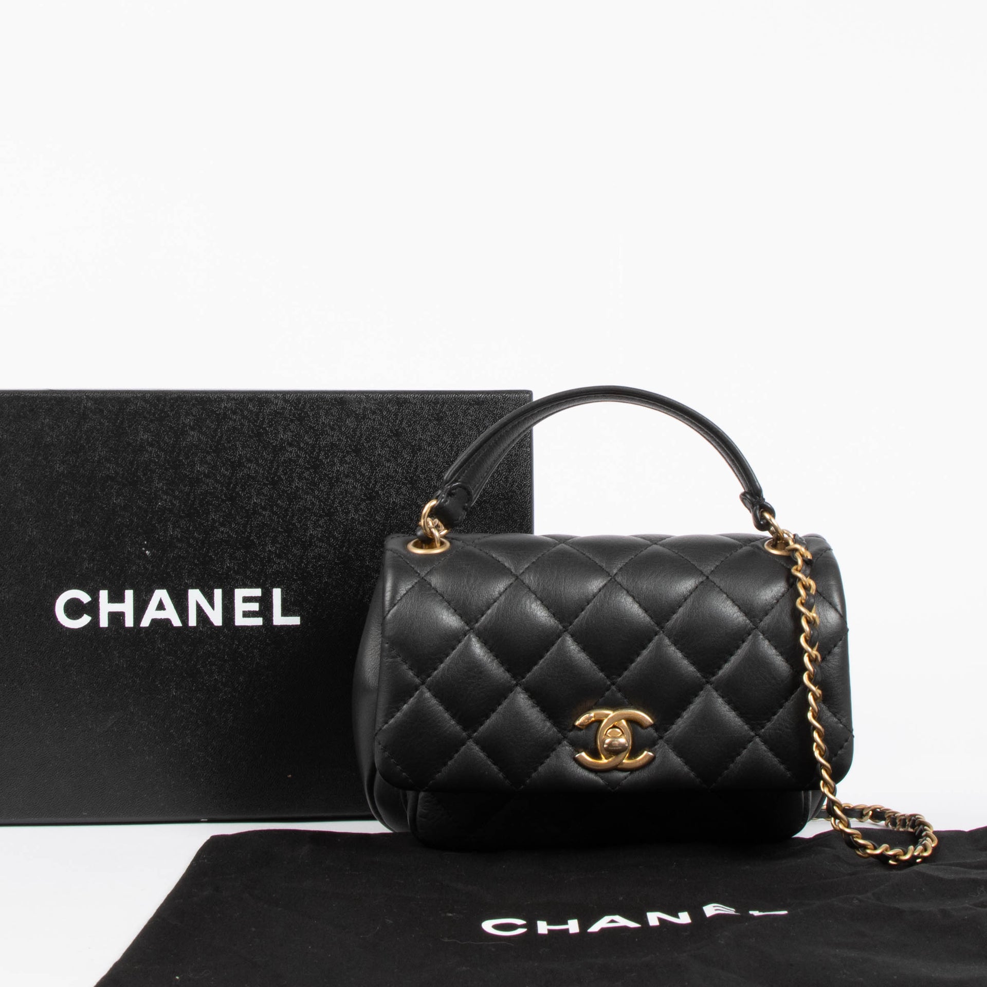 Chanel Black Lambskin Mini Business Affinity Bag