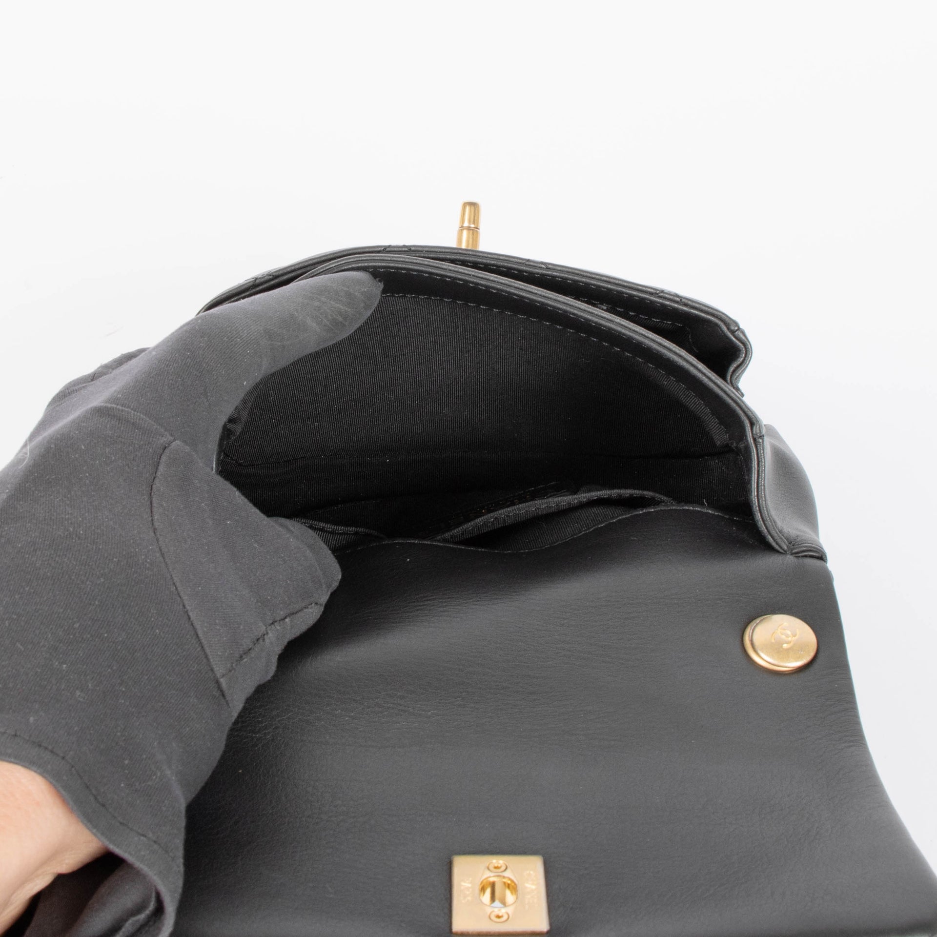 Chanel Black Lambskin Mini Business Affinity Bag