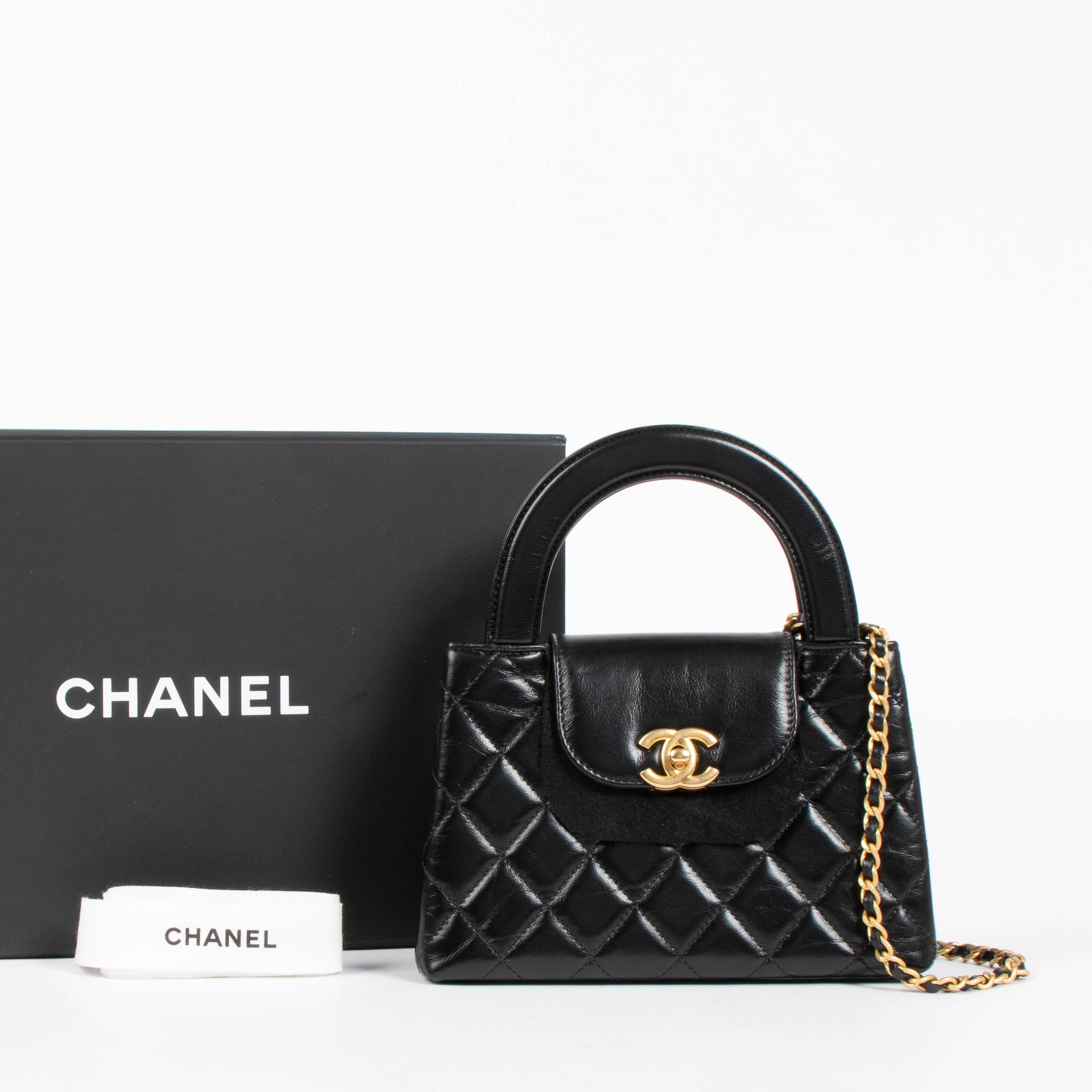 Chanel Black Lambskin Nano Kelly Mini Bag