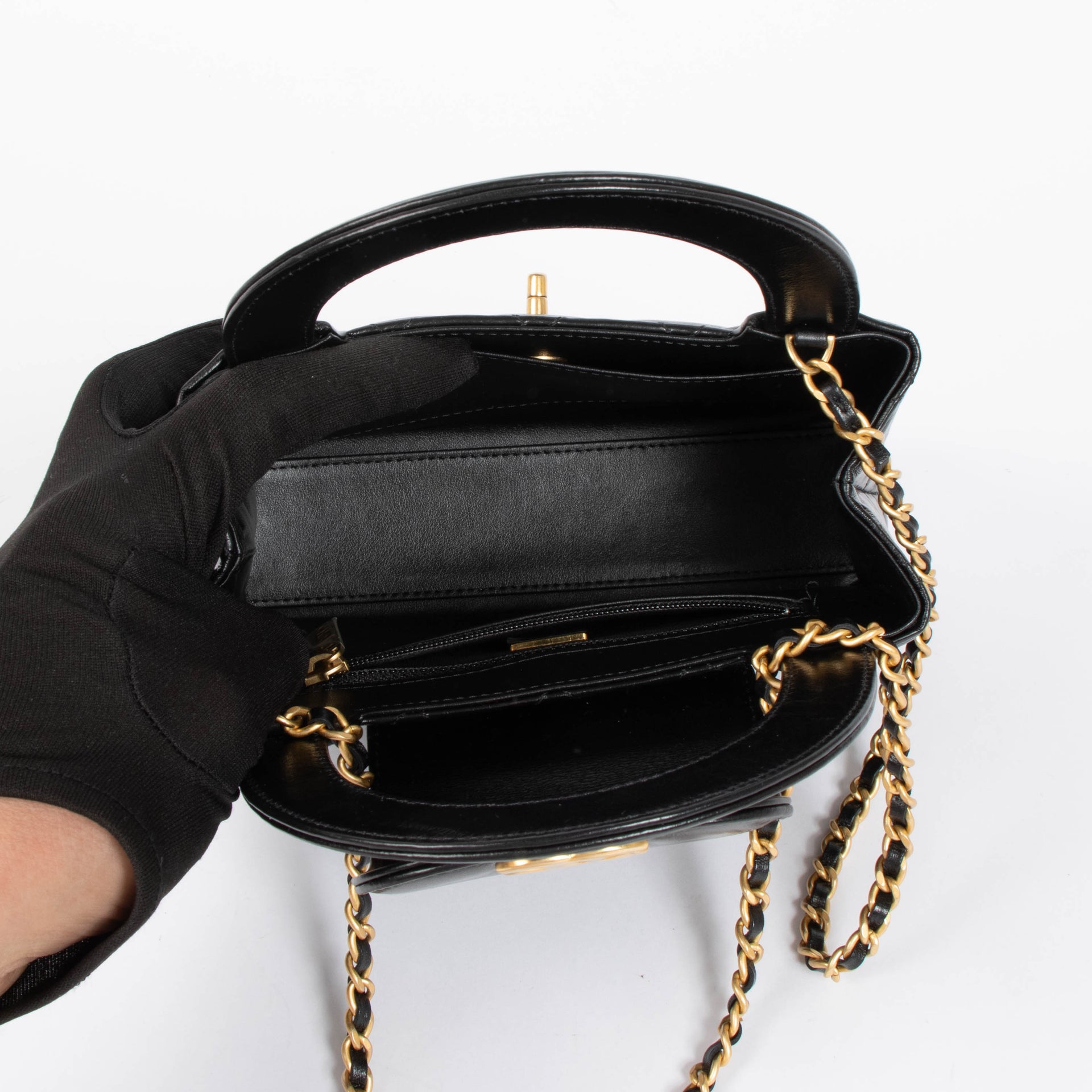 Chanel Black Lambskin Nano Kelly Mini Bag