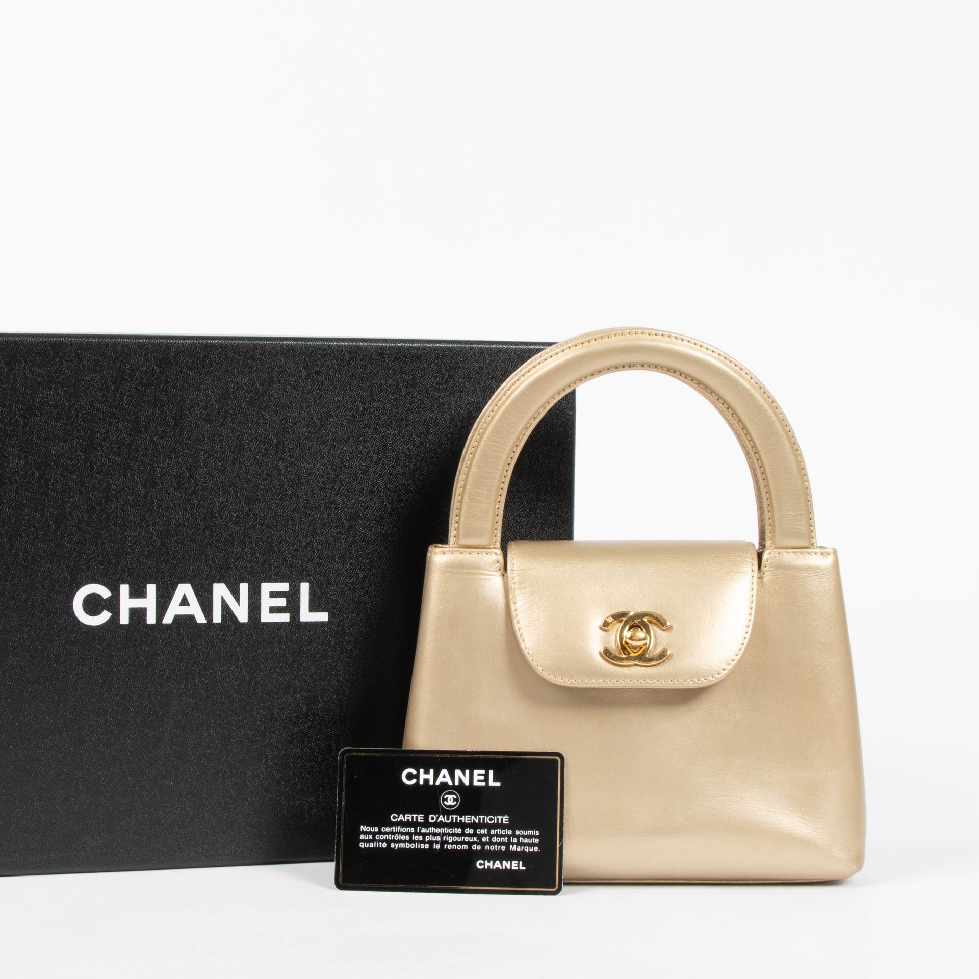Chanel Vintage Gold Nano Kelly Mini Shopping Bag