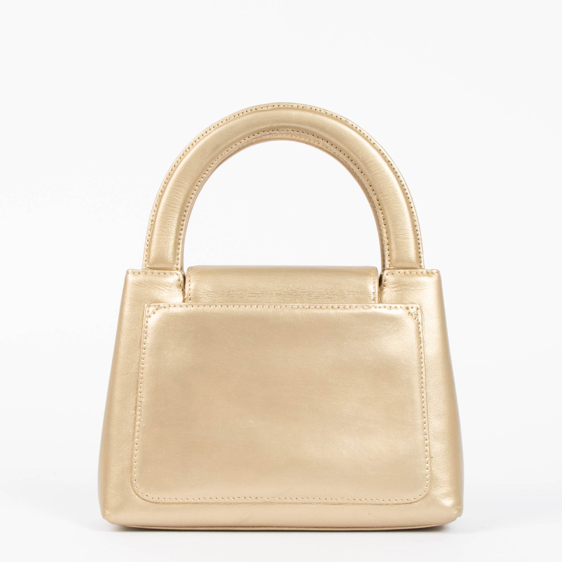 Chanel Vintage Gold Nano Kelly Mini Shopping Bag