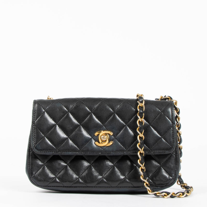 Chanel Vintage Black Lambskin Mini Flap Bag