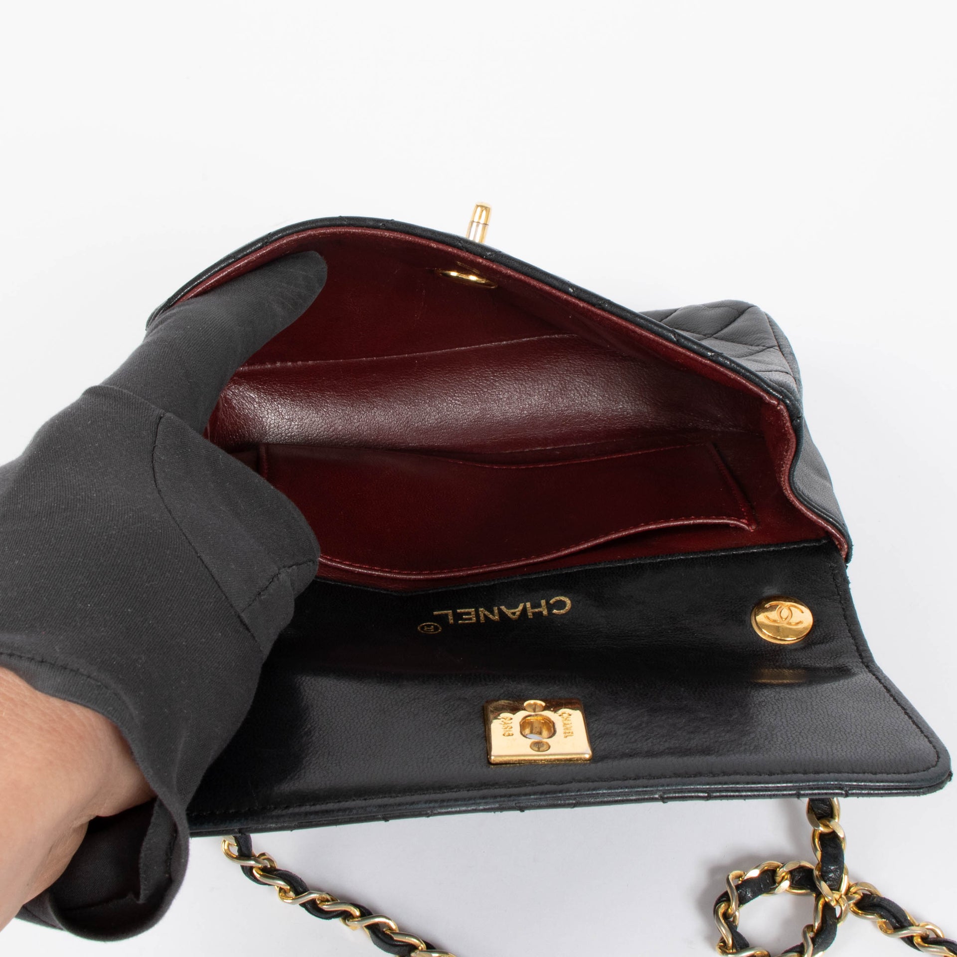 Chanel Vintage Black Lambskin Mini Flap Bag