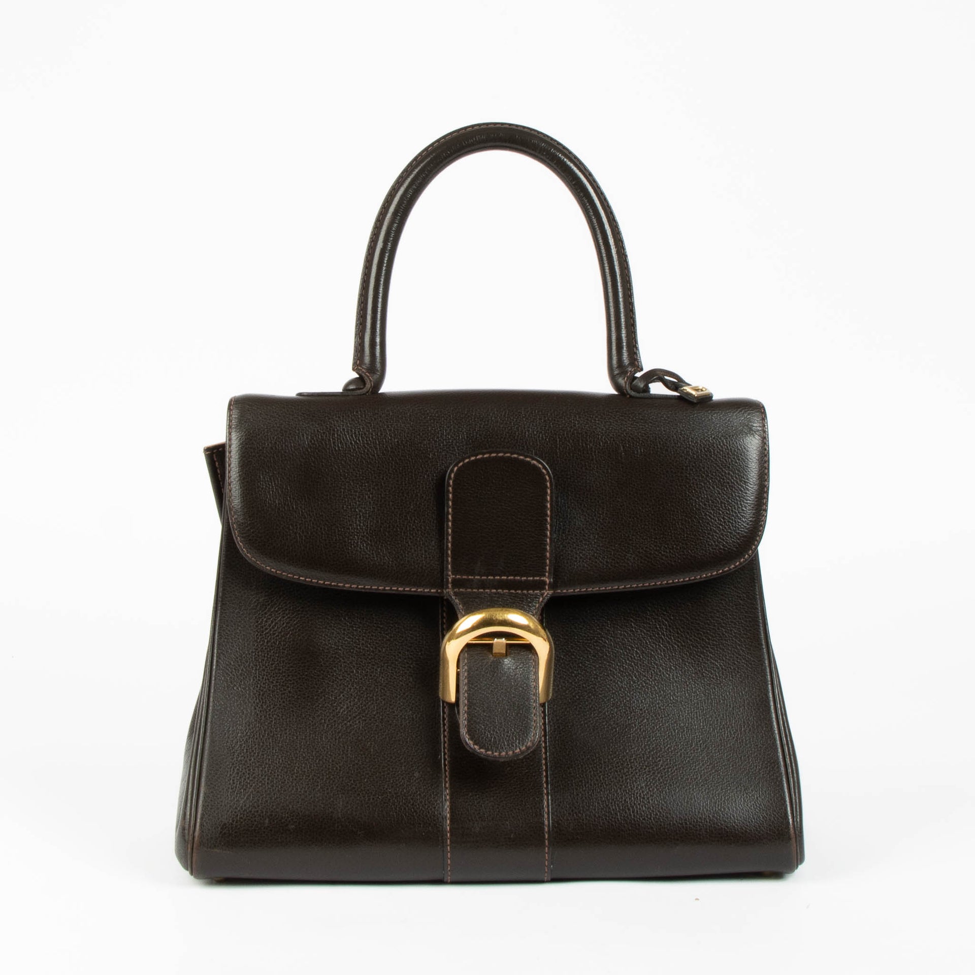 Shop the authentic Delvaux Brown Cafe Jumping Brillant MM Top Handle Bag second hand on Labellov.com