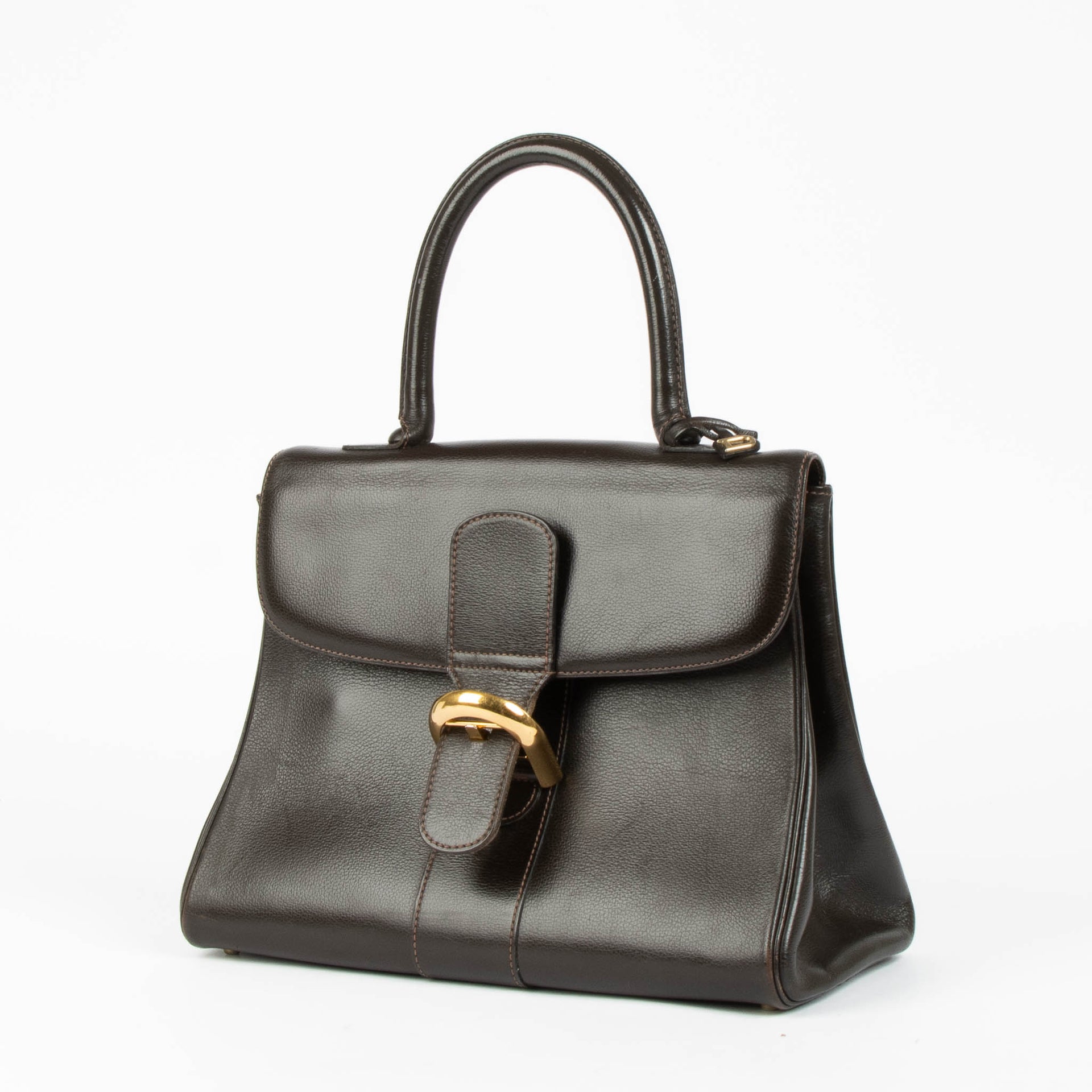 Shop the authentic Delvaux Brown Cafe Jumping Brillant MM Top Handle Bag second hand on Labellov.com