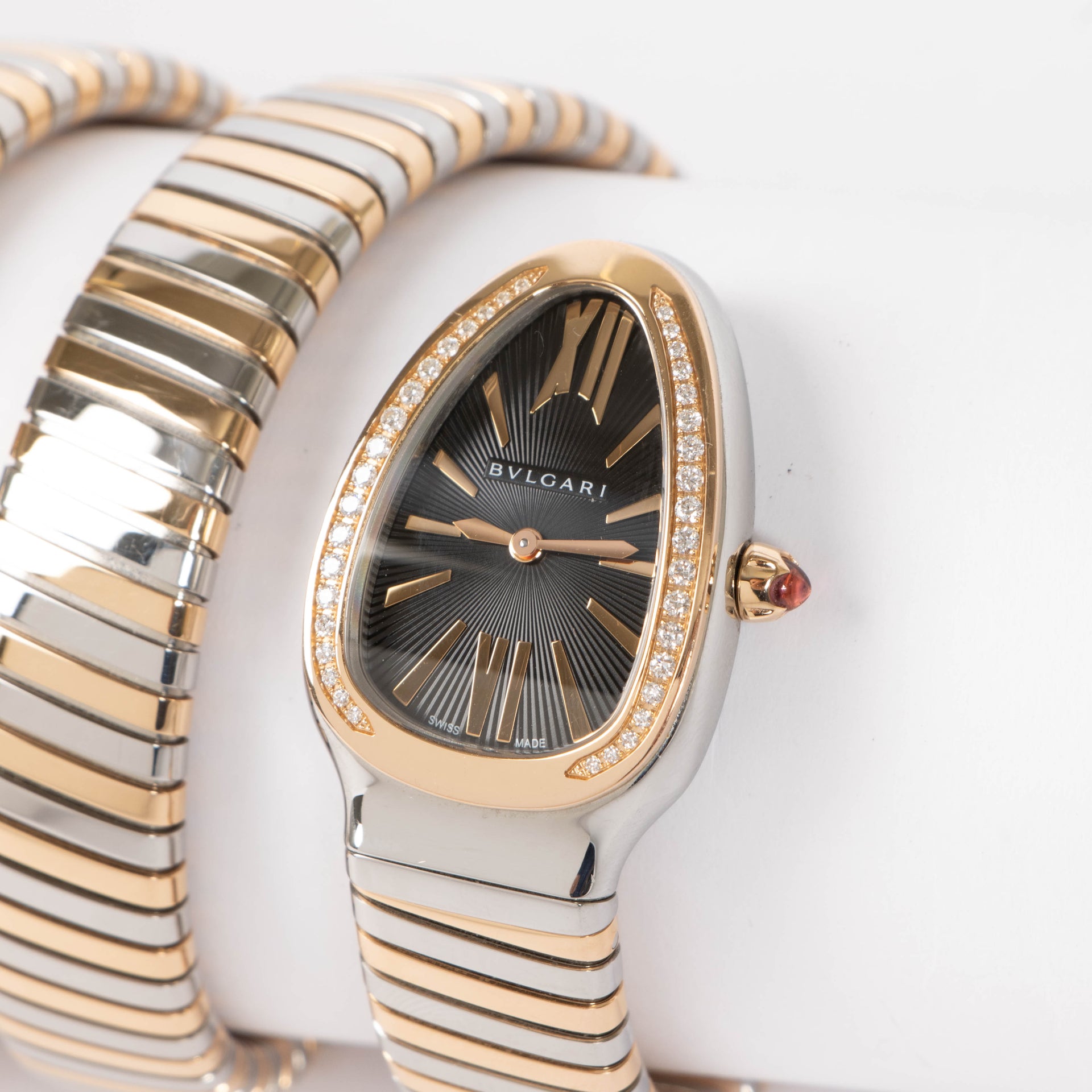 Bulgari Diamond Rose Gold/Steel Serpenti Tubogas Watch