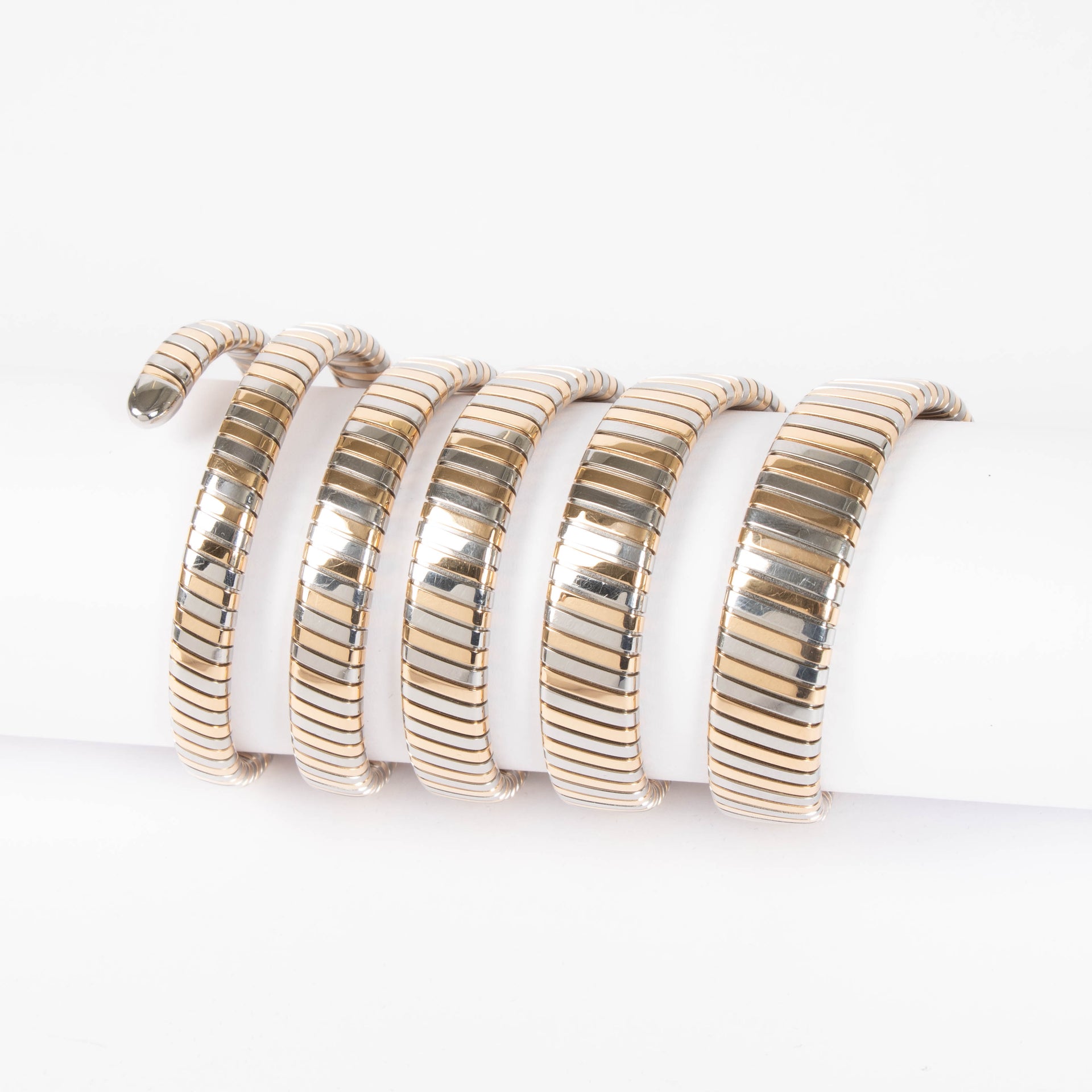 Bulgari Diamond Rose Gold/Steel Serpenti Tubogas Watch