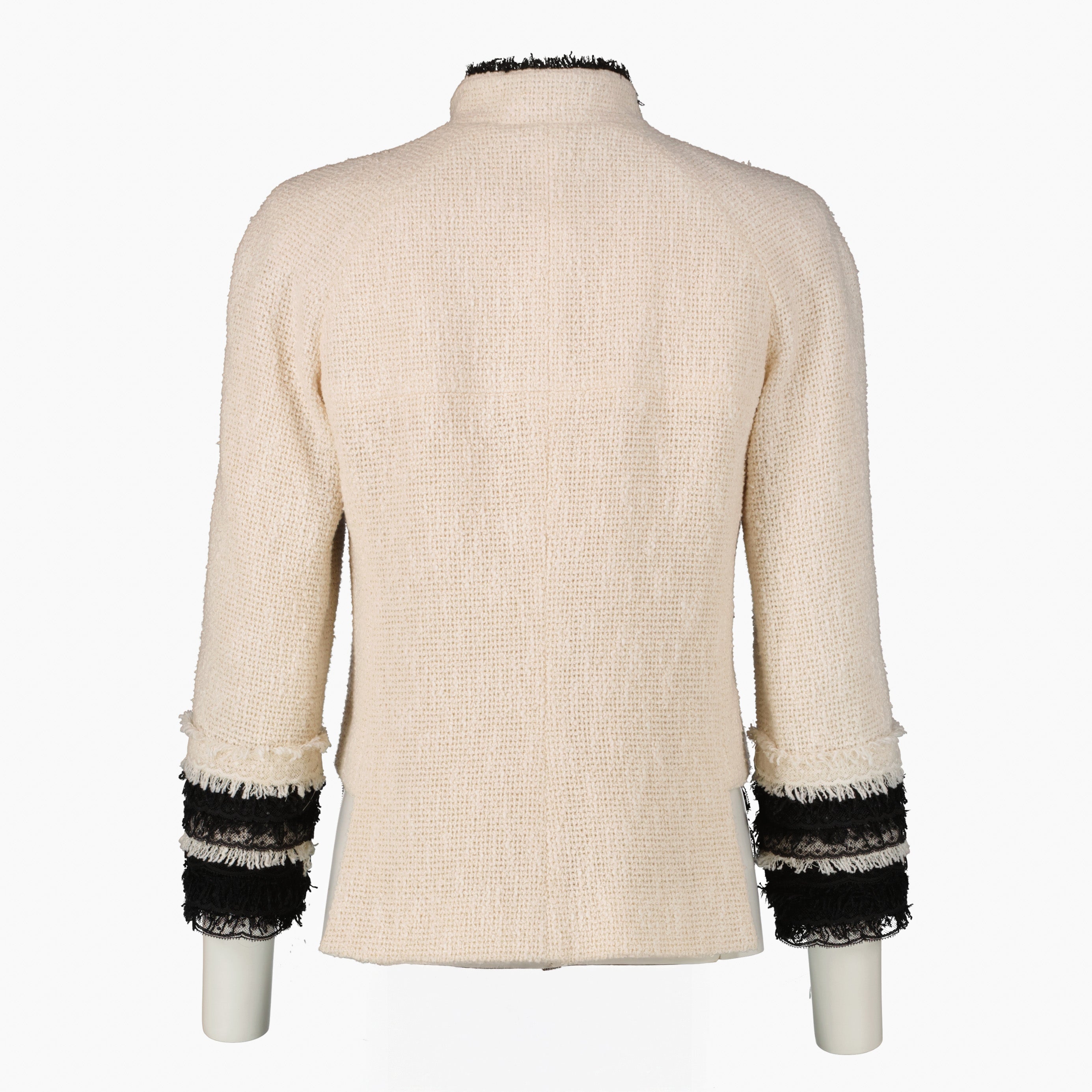 Chanel Black And White Tweed 2010 Spring Collection Jacket Size 34