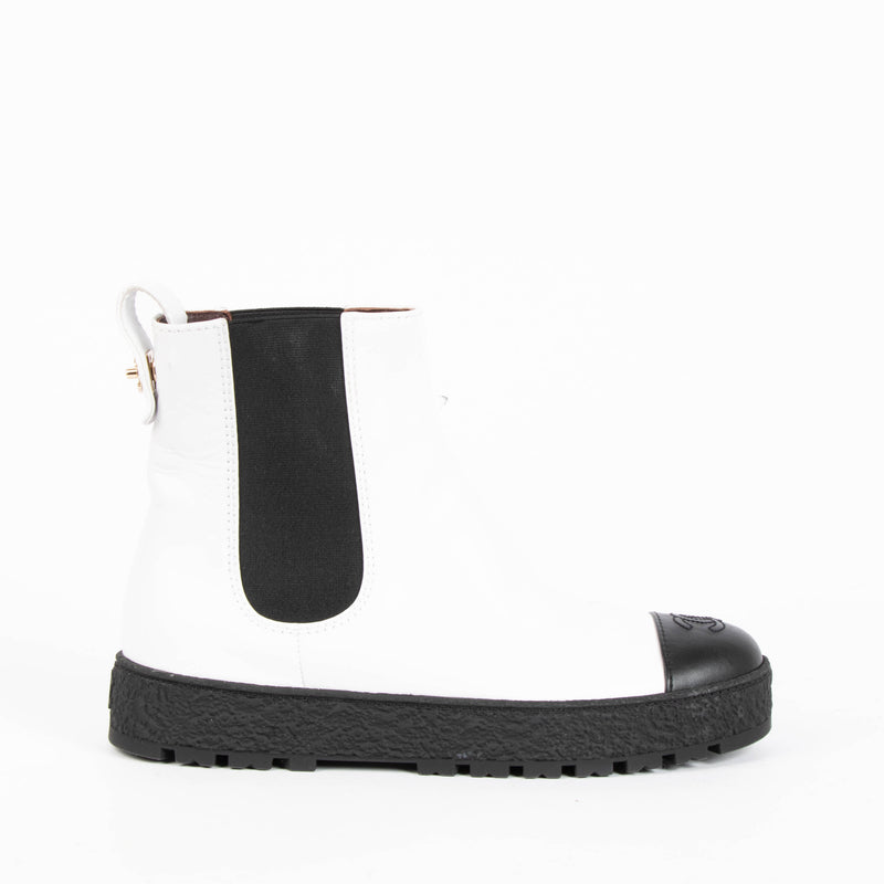Chanel Two-Tone Leather Boots - size 40