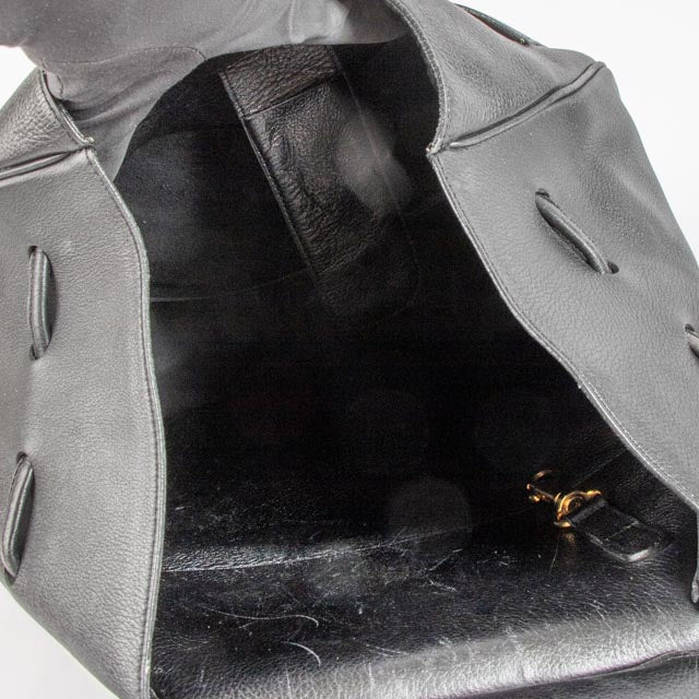 Delvaux Black Leather Lucifer Backpack