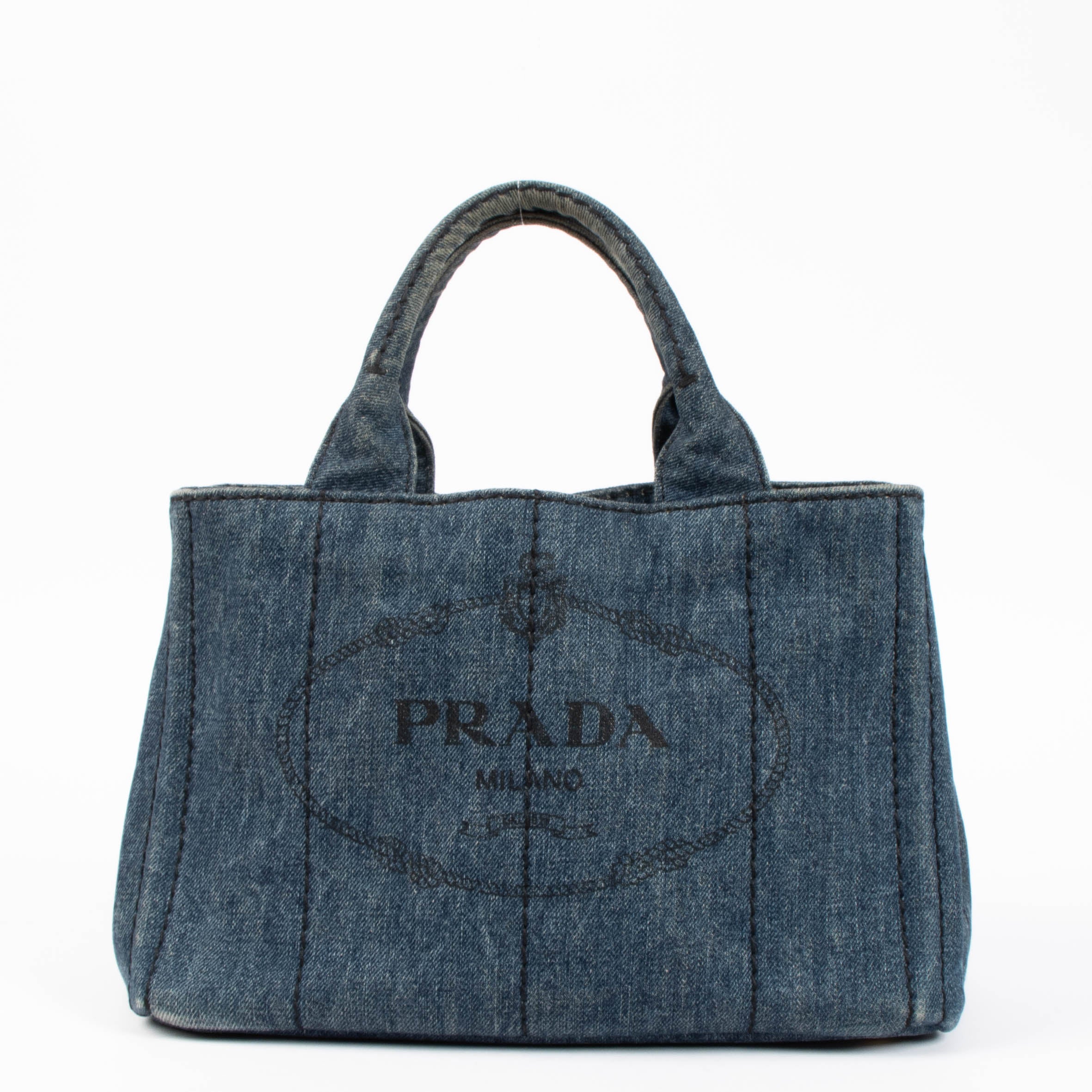 バッグ PRADA Denim Tote Bag B1877B Prada Denim Canapa Small Tote Bag – Labellov