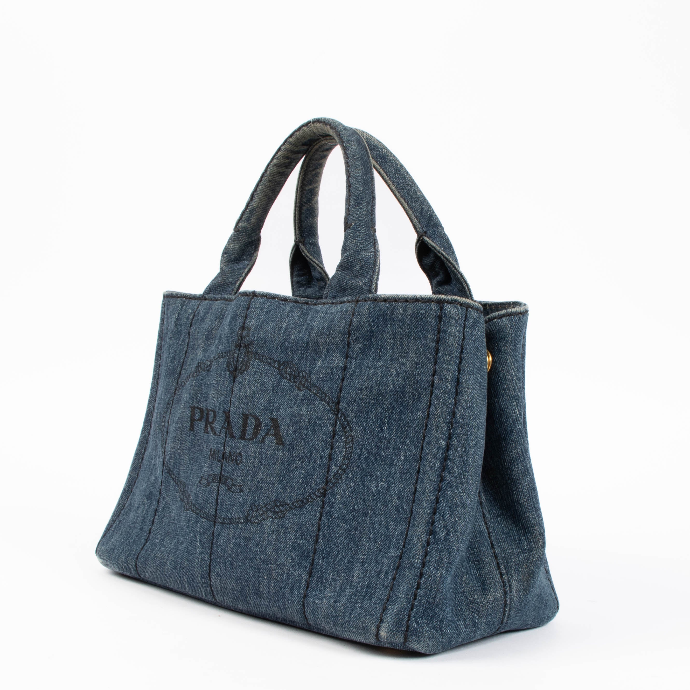 Prada Denim Canapa Small Tote Bag – Labellov