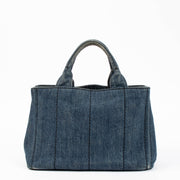 Shop the authentic Prada Canapa Denim Tote Small second hand on Labellov.com