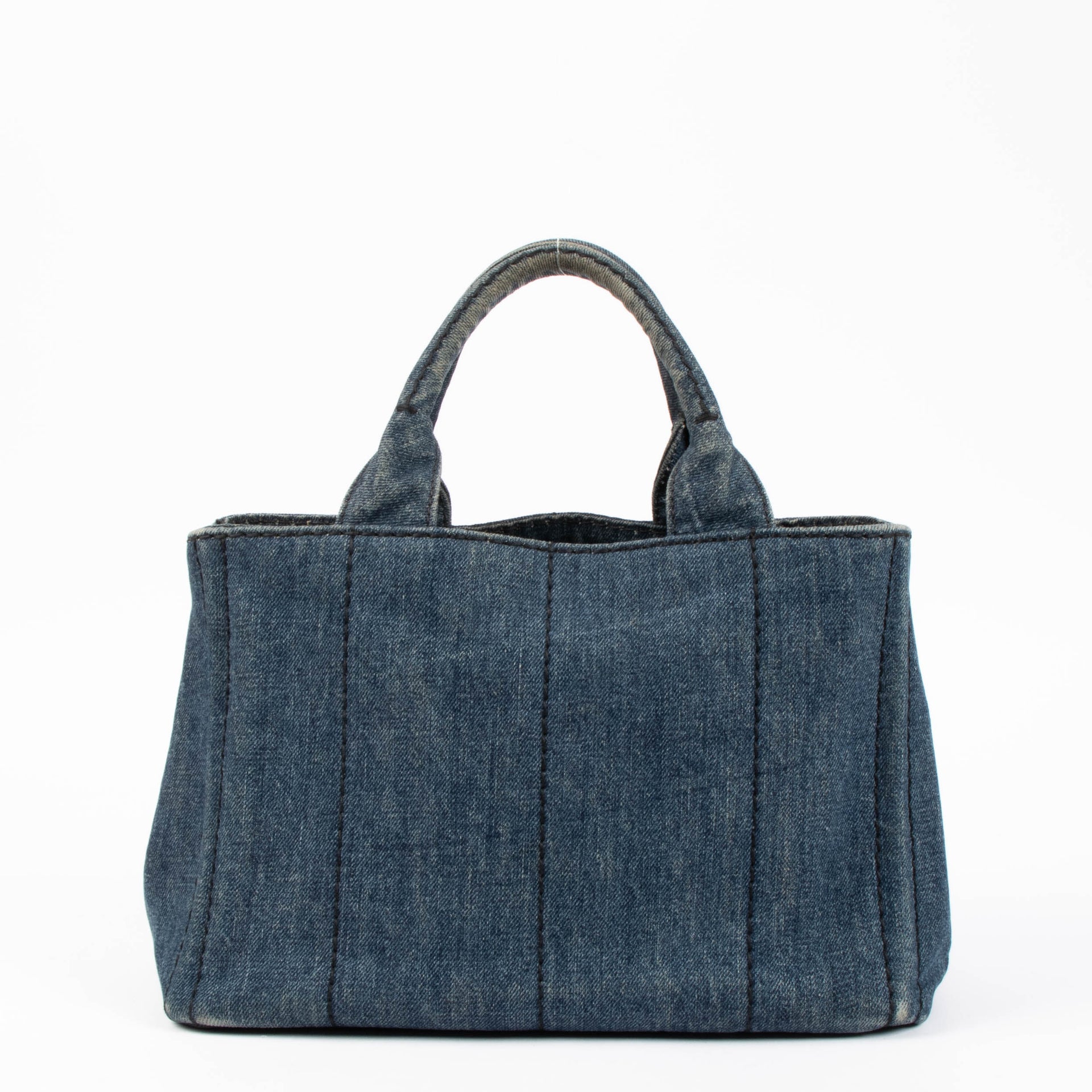 Shop the authentic Prada Canapa Denim Tote Small second hand on Labellov.com