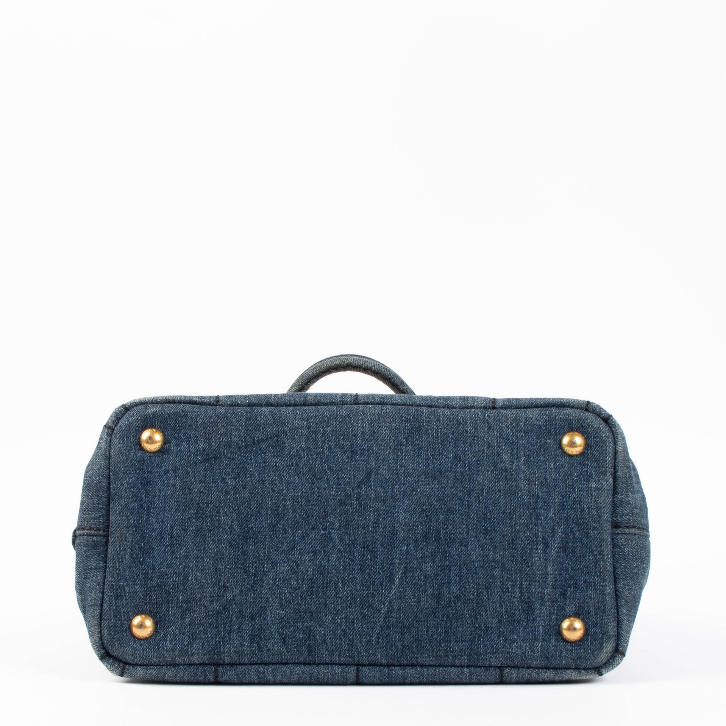 Prada Denim Canapa Small Tote Bag – Labellov